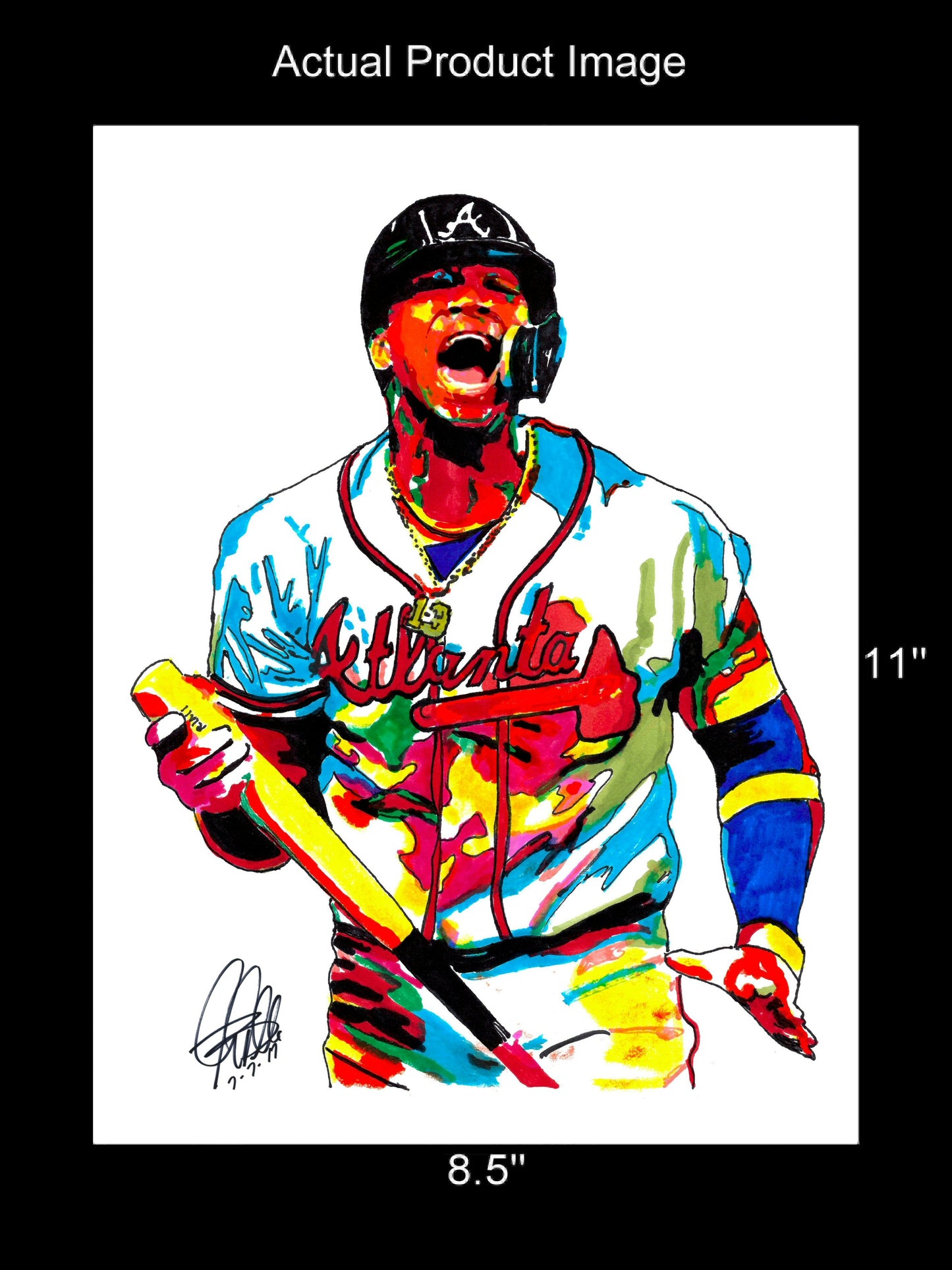 Ronald Acuna Jr Atlanta Braves Baseball Poster Print Wall Art 8.5x11