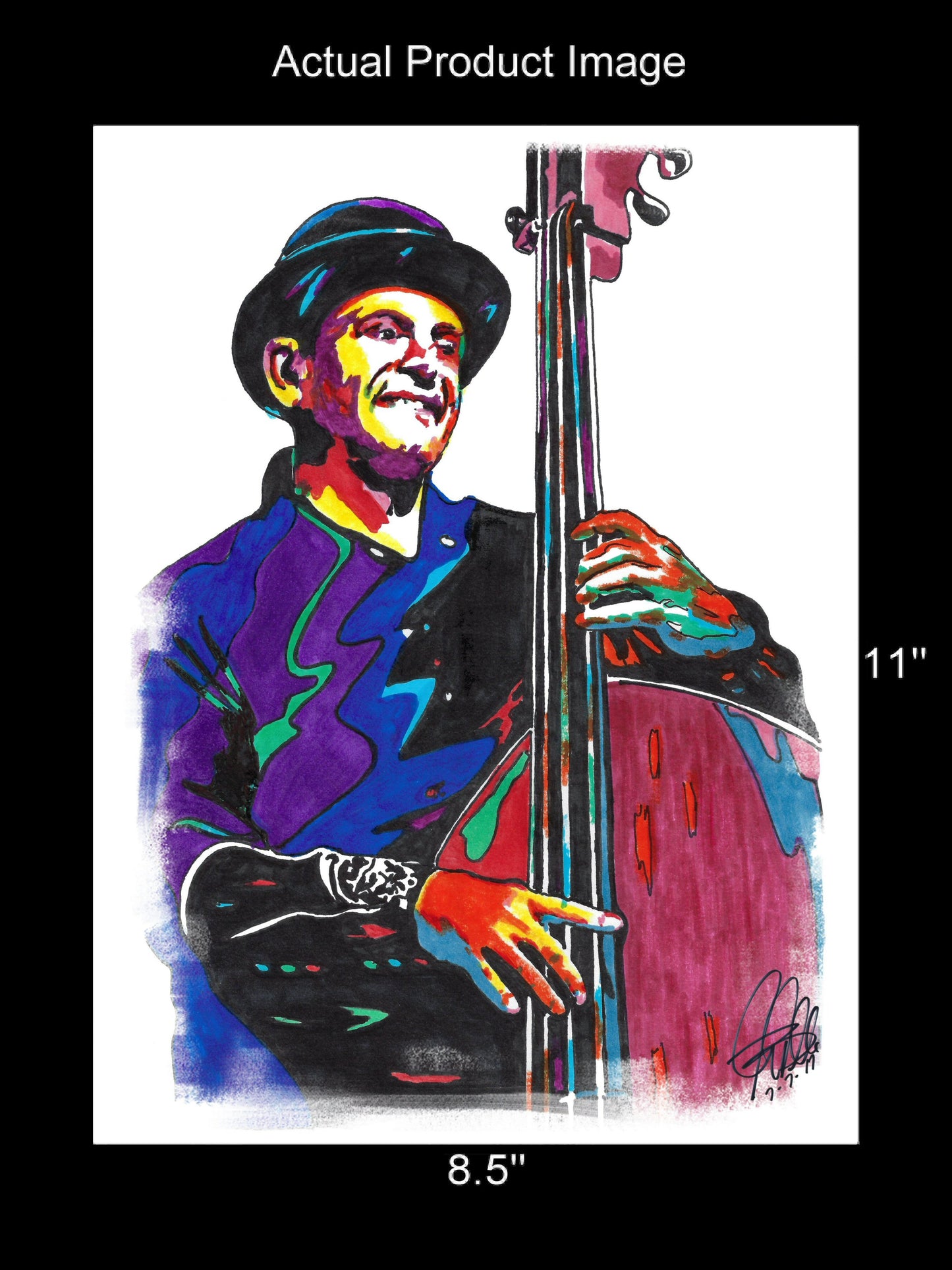 Mark Schatz Bass Bluegrass Country Music Poster Print Wall Art 8.5x11