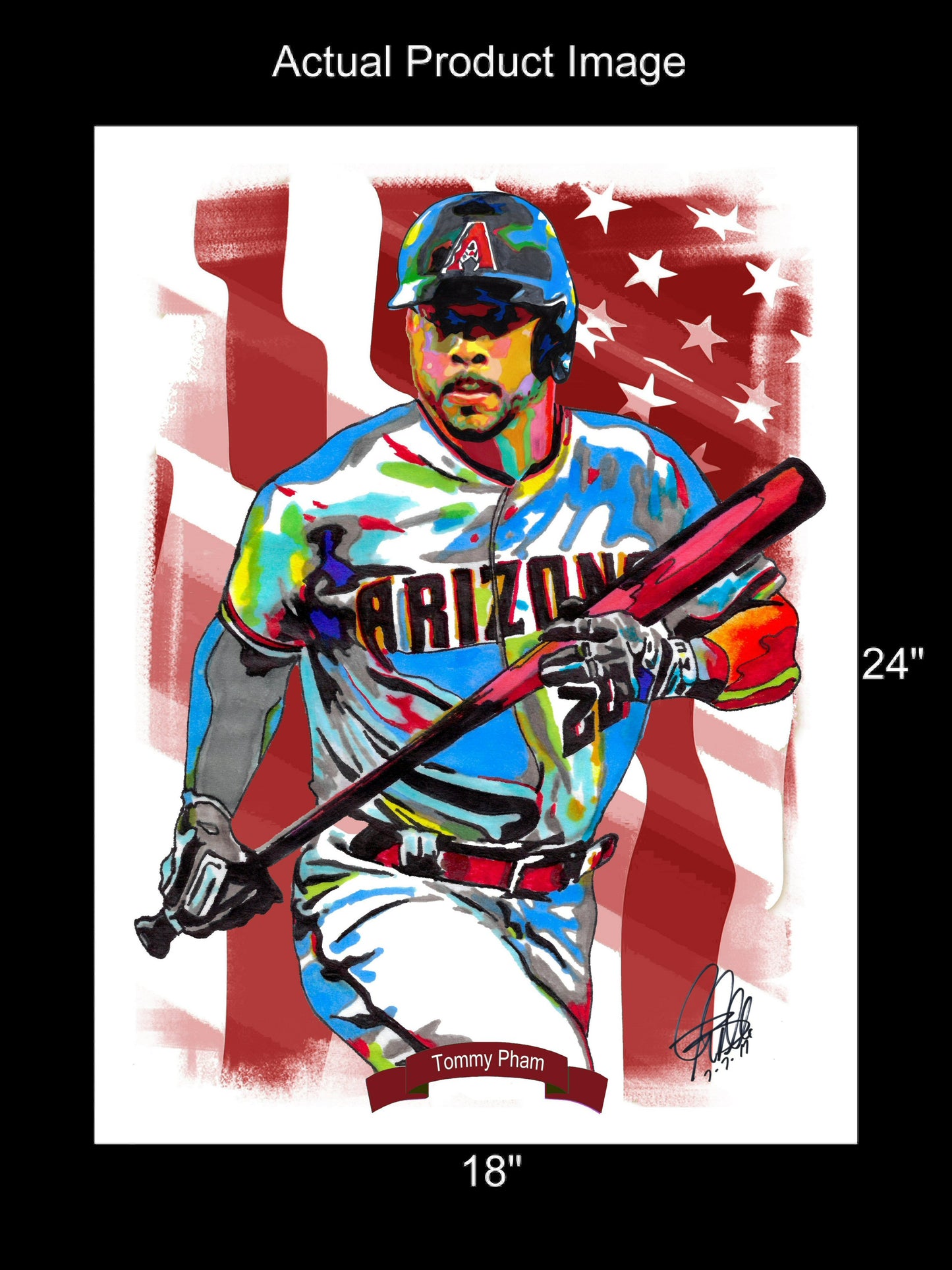 Tommy Pham Arizona Diamondbacks Baseball Sports Poster Print Wall Art 18x24