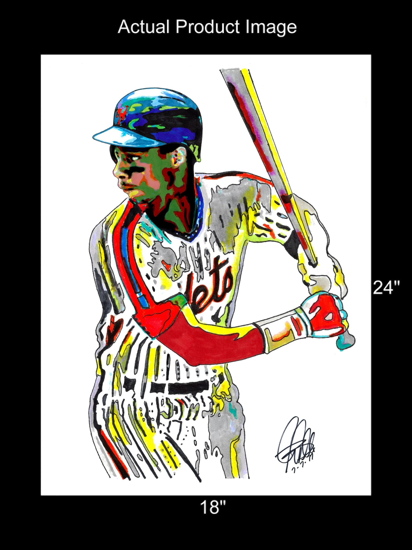 Darryl Strawberry New York Mets Baseball Poster Print Wall Art 18x24