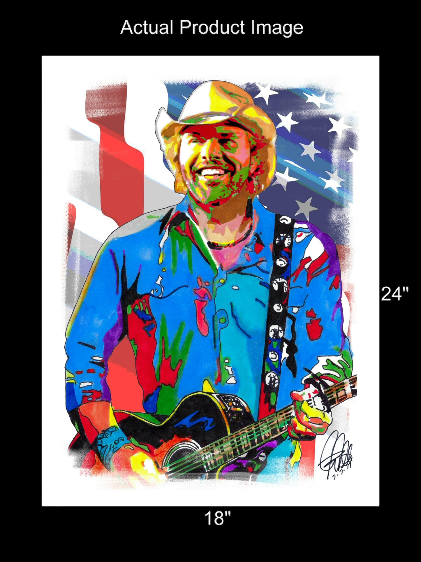 Toby Keith Singer Songwriter Country Music Poster Print Tribute Wall Art 18x24