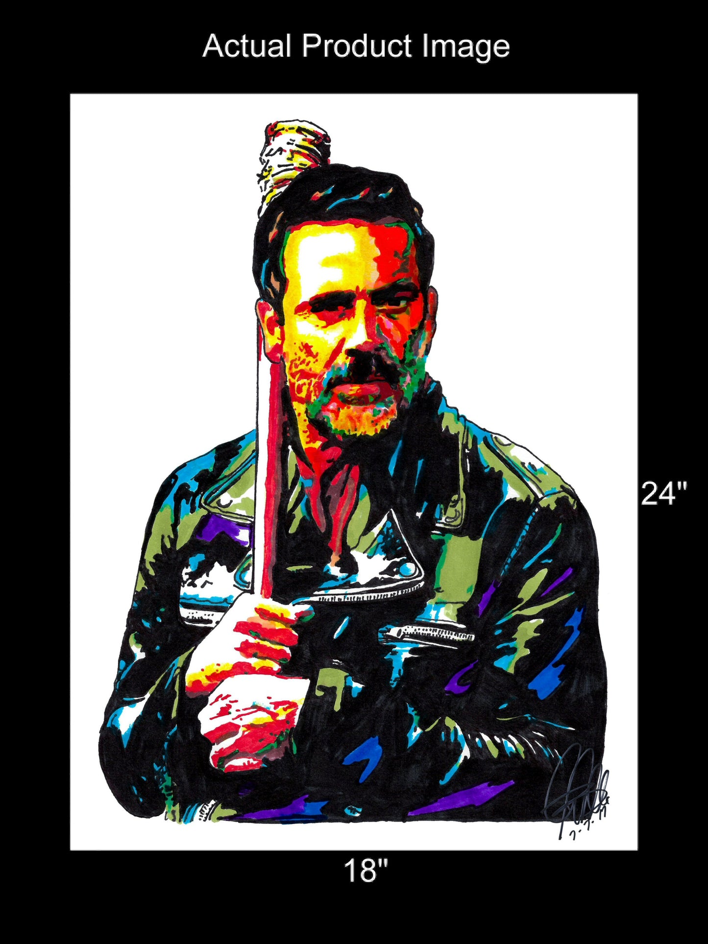 Negan Smith of The Walking Dead Poster Print Wall Art 18x24