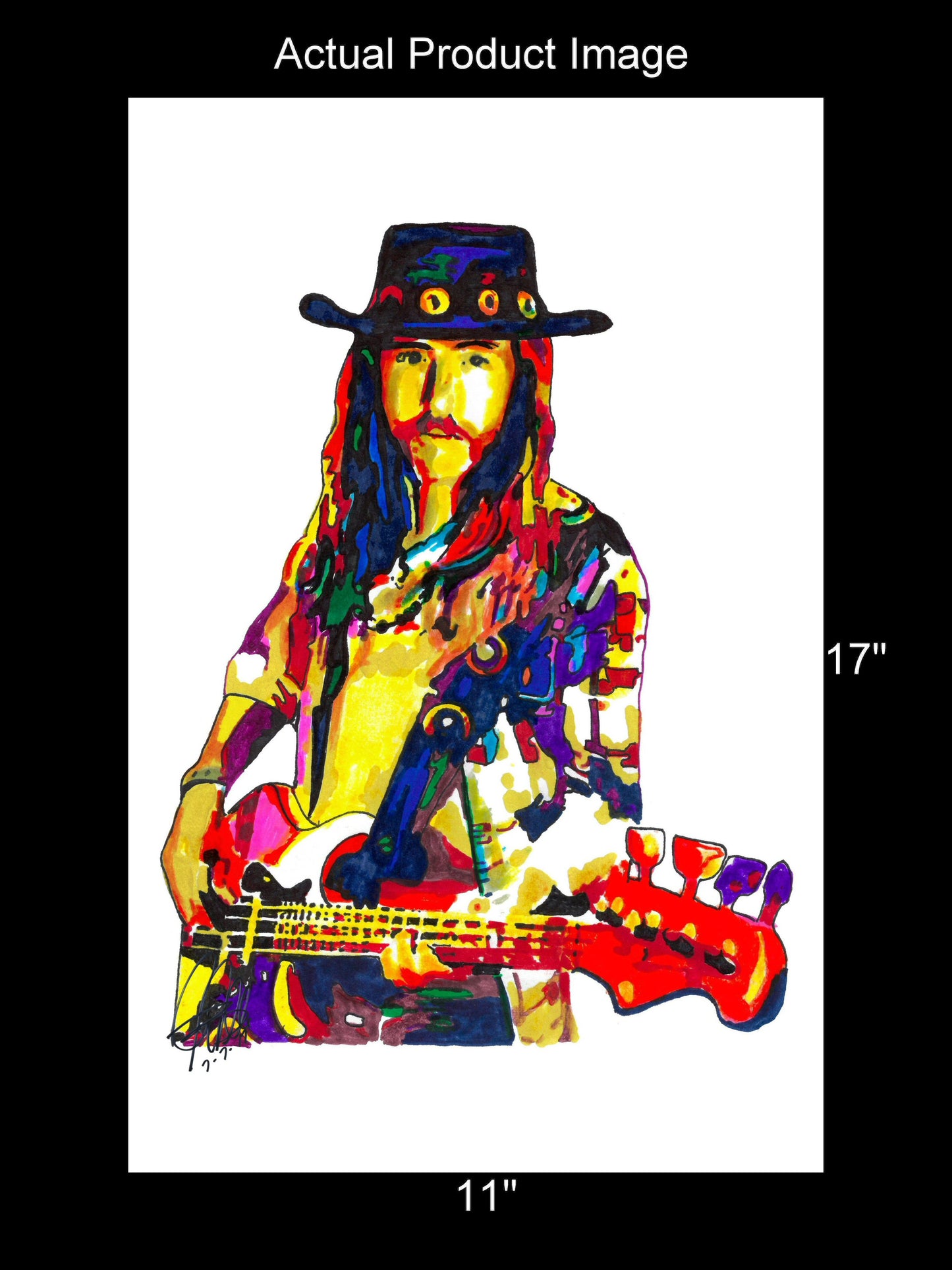 Berry Oakley Allman Brothers Bass Guitar Rock Music Print Poster Wall Art 11x17