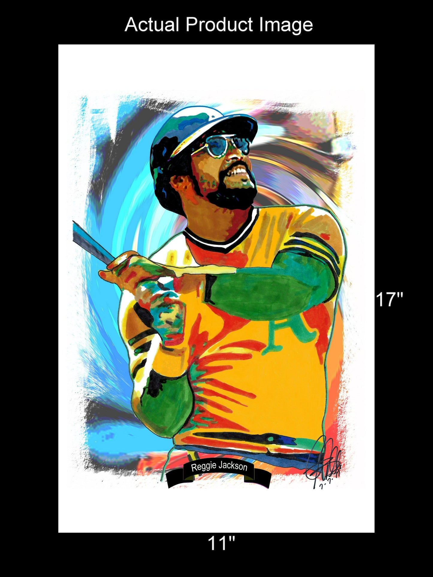 Reggie Jackson Oakland Athletics Baseball Sports Poster Print Wall Art 11x17