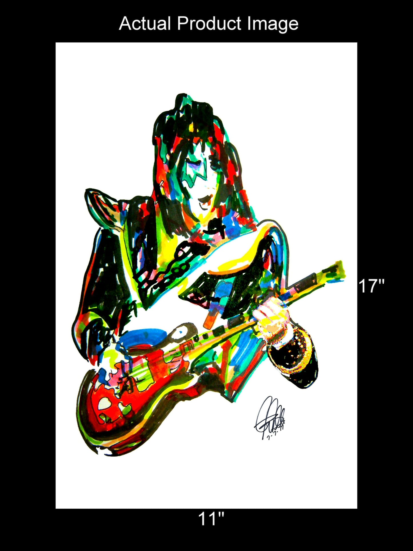 Ace Frehley Kiss New York Groove Guitar Rock Music Print Poster Wall Art 11x17