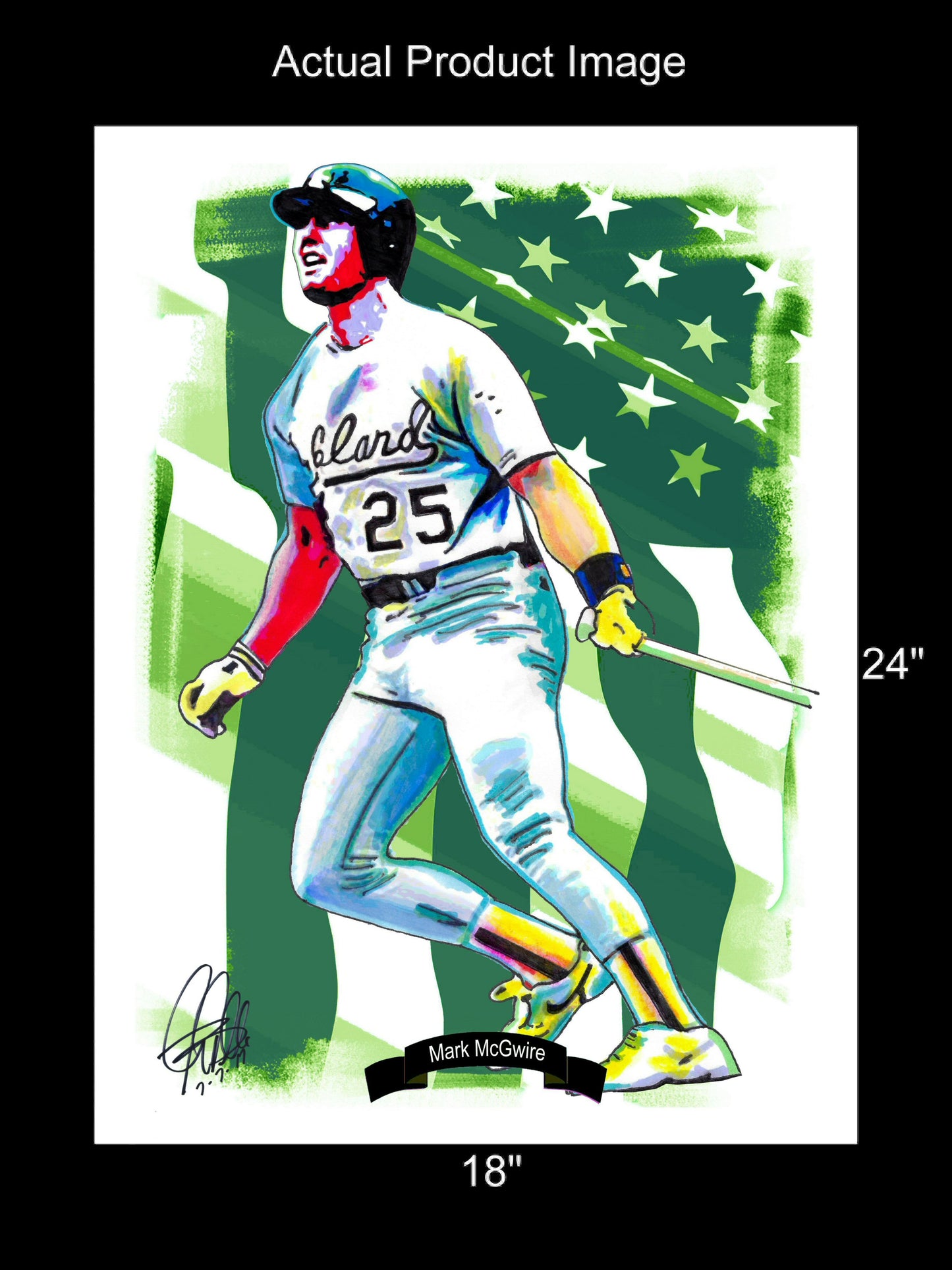 Mark McGwire Oakland Athletics Baseball Sports Poster Print Wall Art 18x24