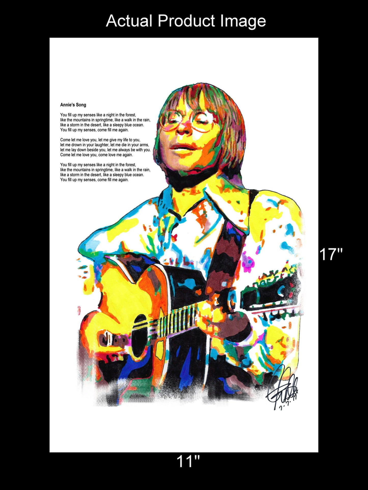 John Denver Annie's Song Singer Folk Music Poster Print Wall Art 11x17