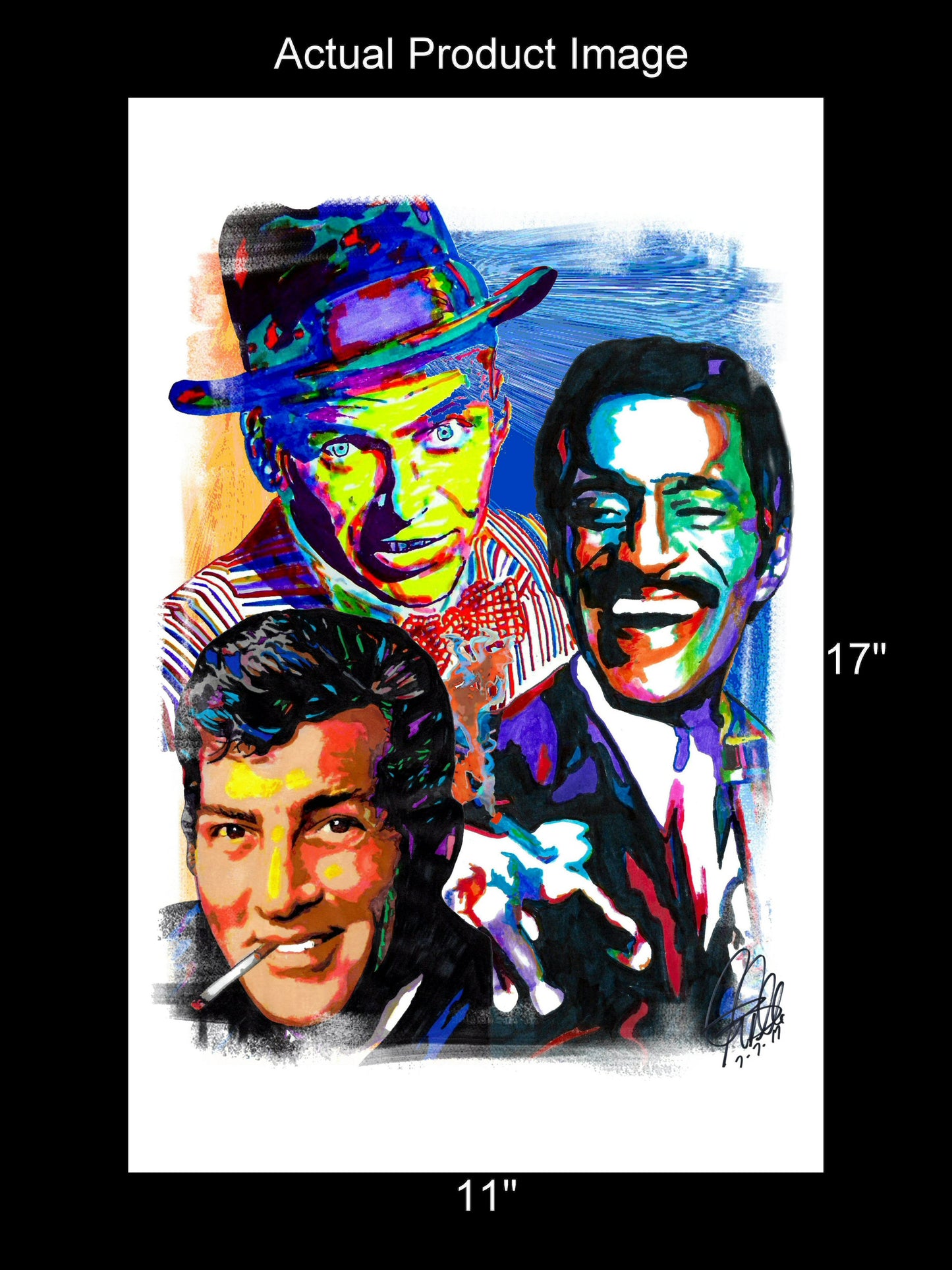 Rat Pack Frank Sinatra Sammy Davis Jr Dean Martin Poster Print Wall Art 11x17