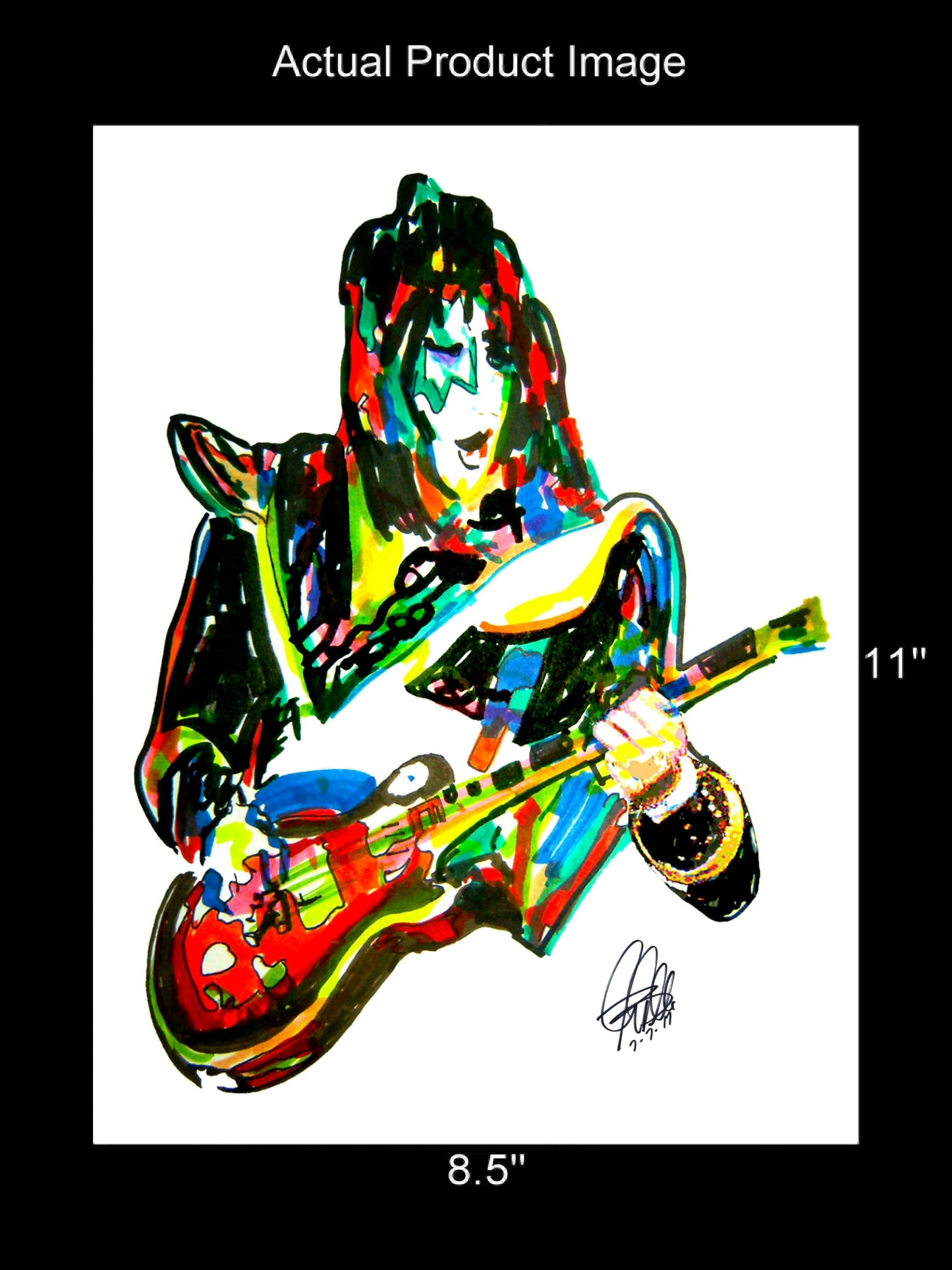 Ace Frehley Kiss New York Groove Guitar Rock Music Print Poster Wall Art 8.5x11