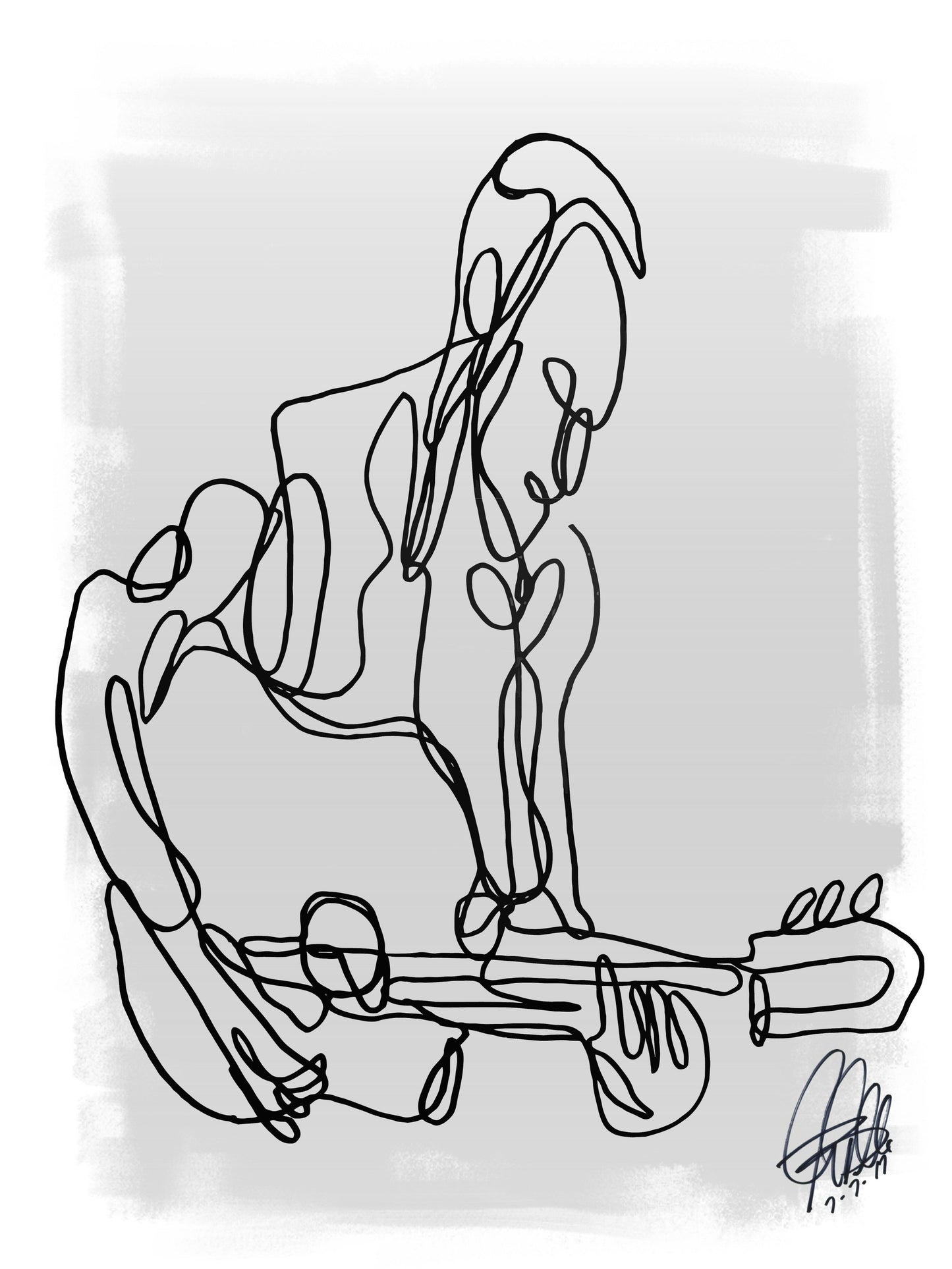 Acoustic Jazz Guitar Player Music Poster Print Wall Art 8.5x11