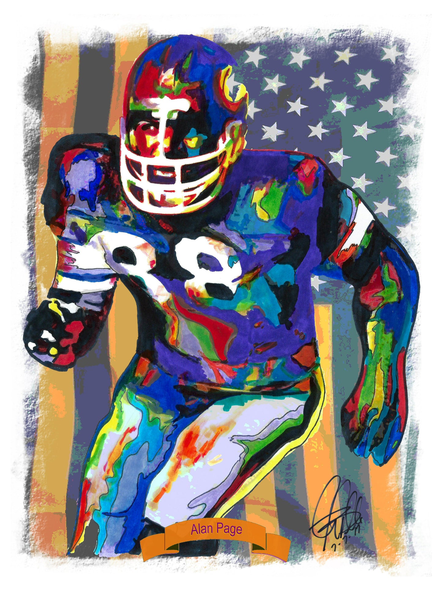 Alan Page Minnesota Vikings Football Sports Poster Print Wall Art 8.5x11