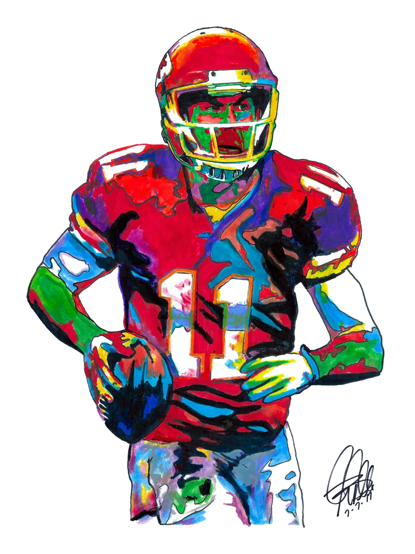 Alex Smith Kansas City Chiefs QB Football Sports Poster Print Wall Art 18x24