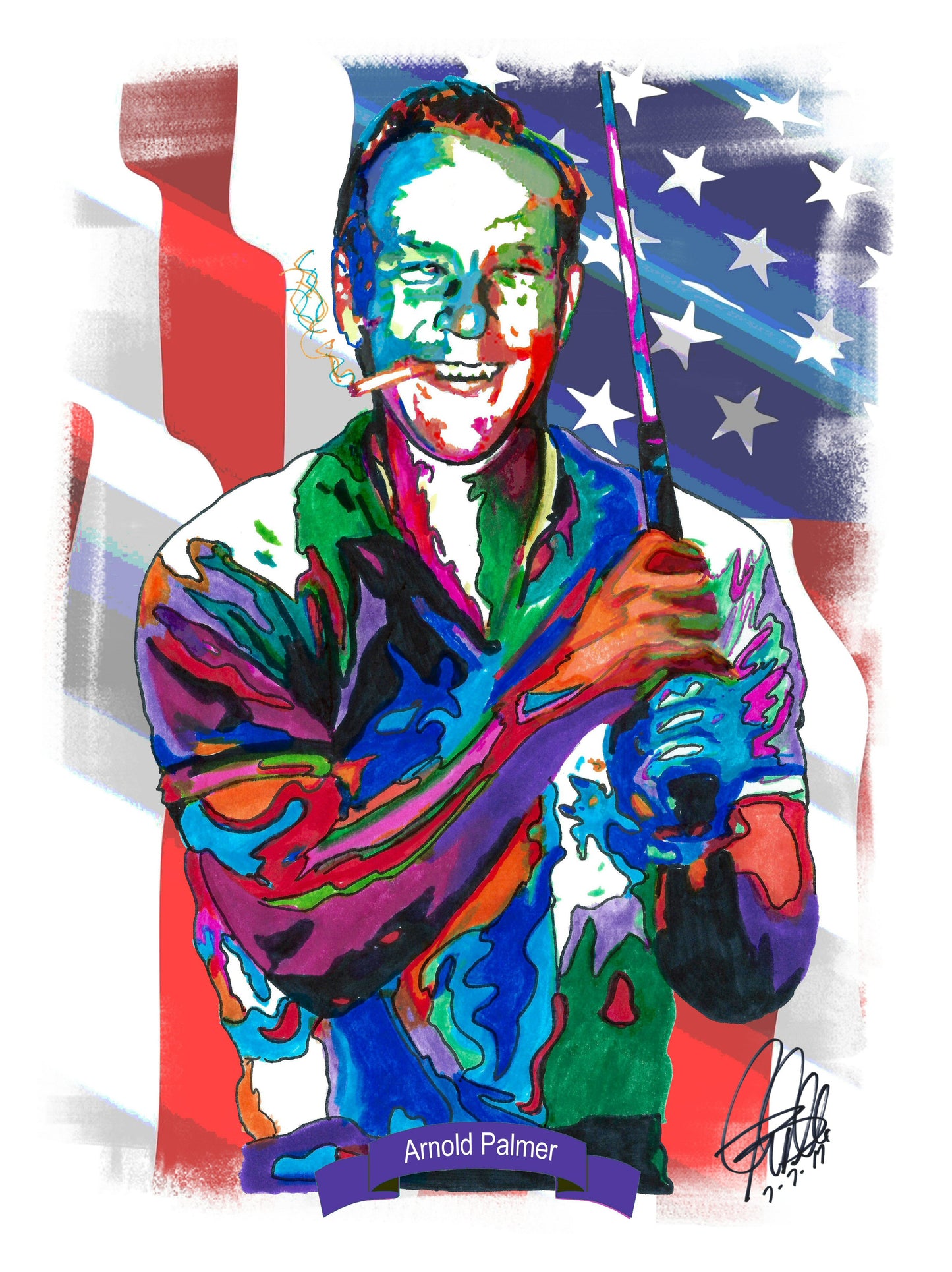 Arnold Palmer Golf Poster Print Wall Art 18x24