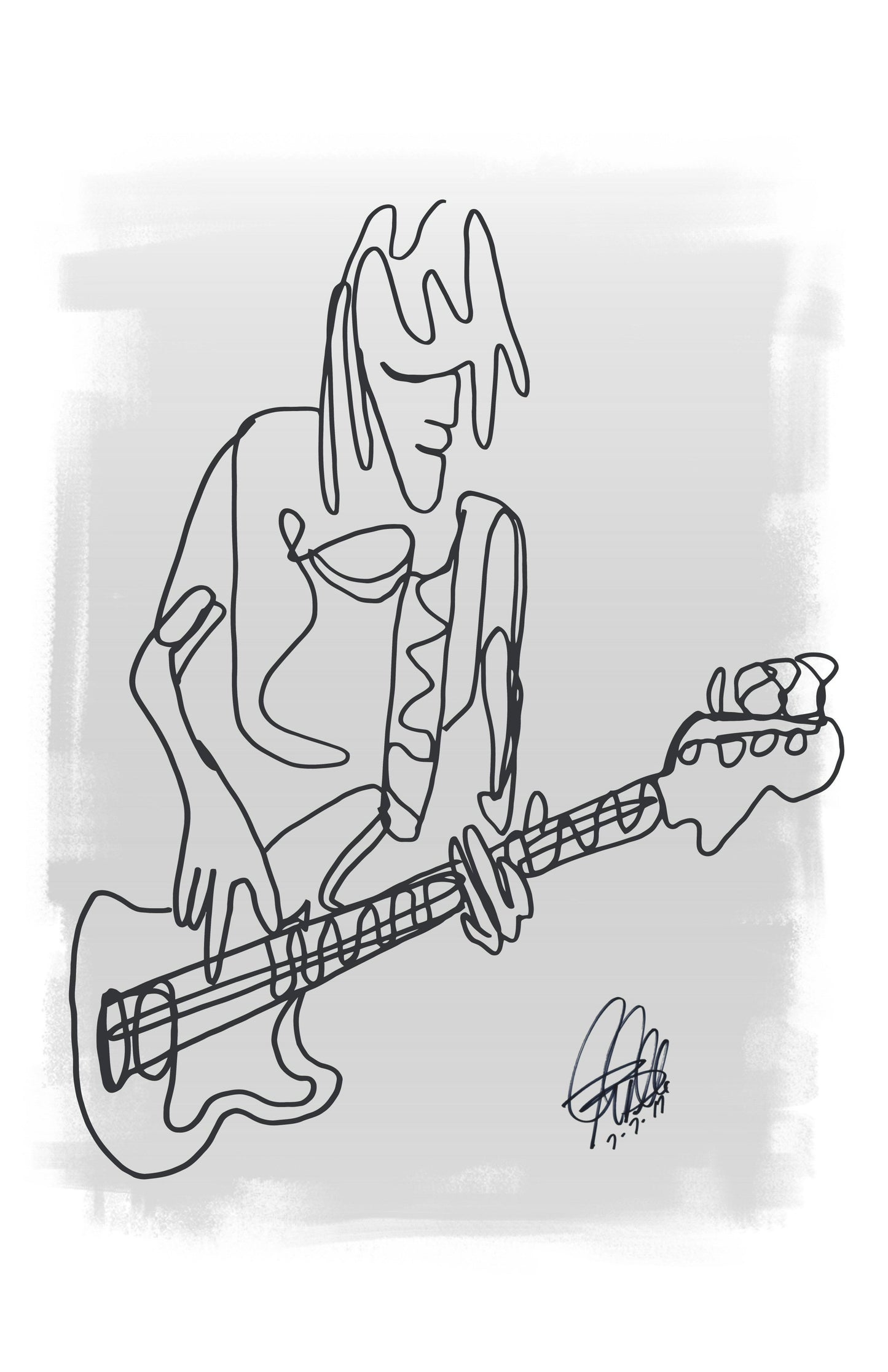 Bass Player Rock Music Poster Print Wall Art 11x17