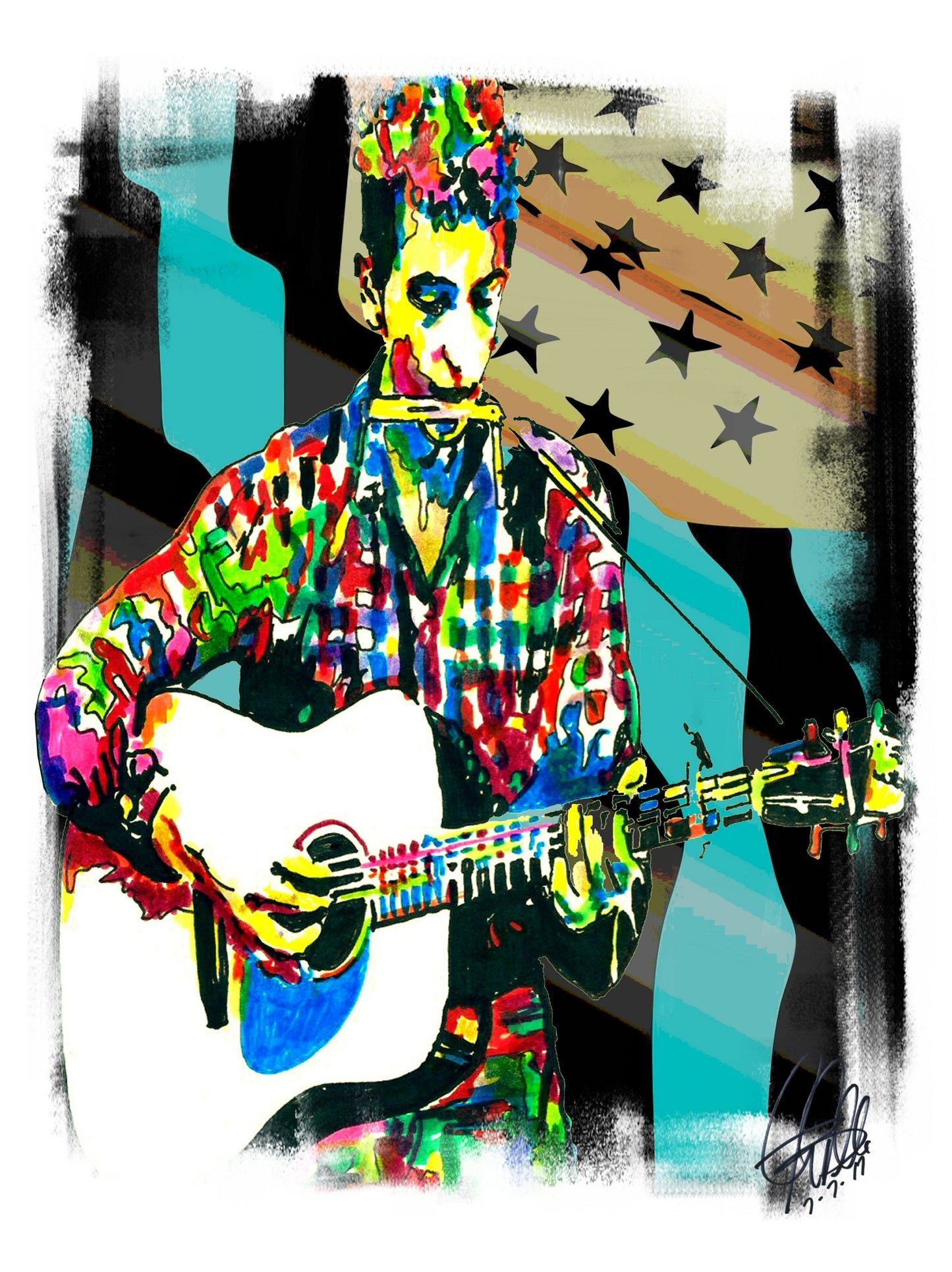 Bob Dylan Folk Rock Music Poster Print Wall Art 18x24