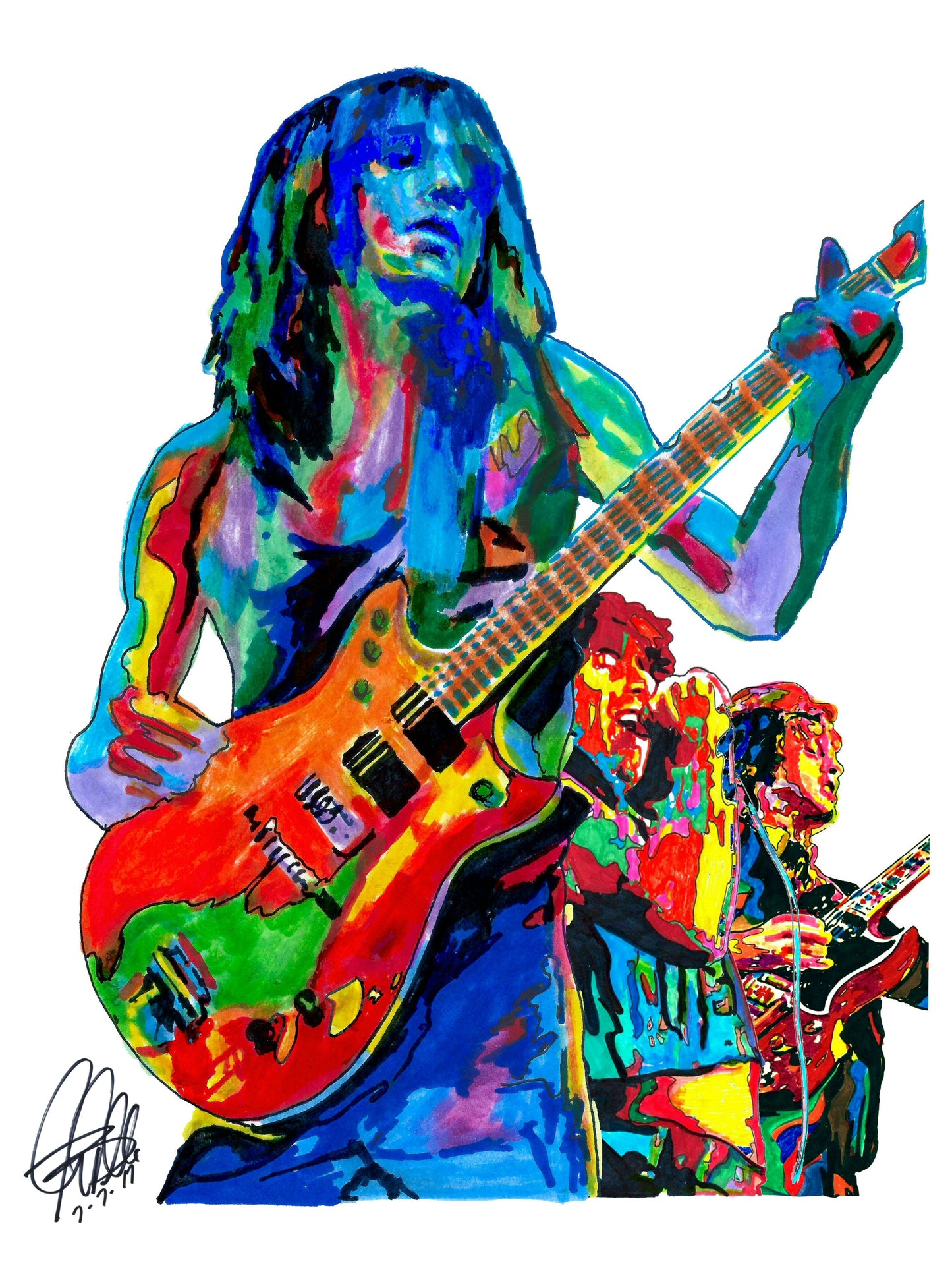 Malcolm Young ACDC Bon Scott Angus Young Rock Music Print Poster Wall Art 8.5x11