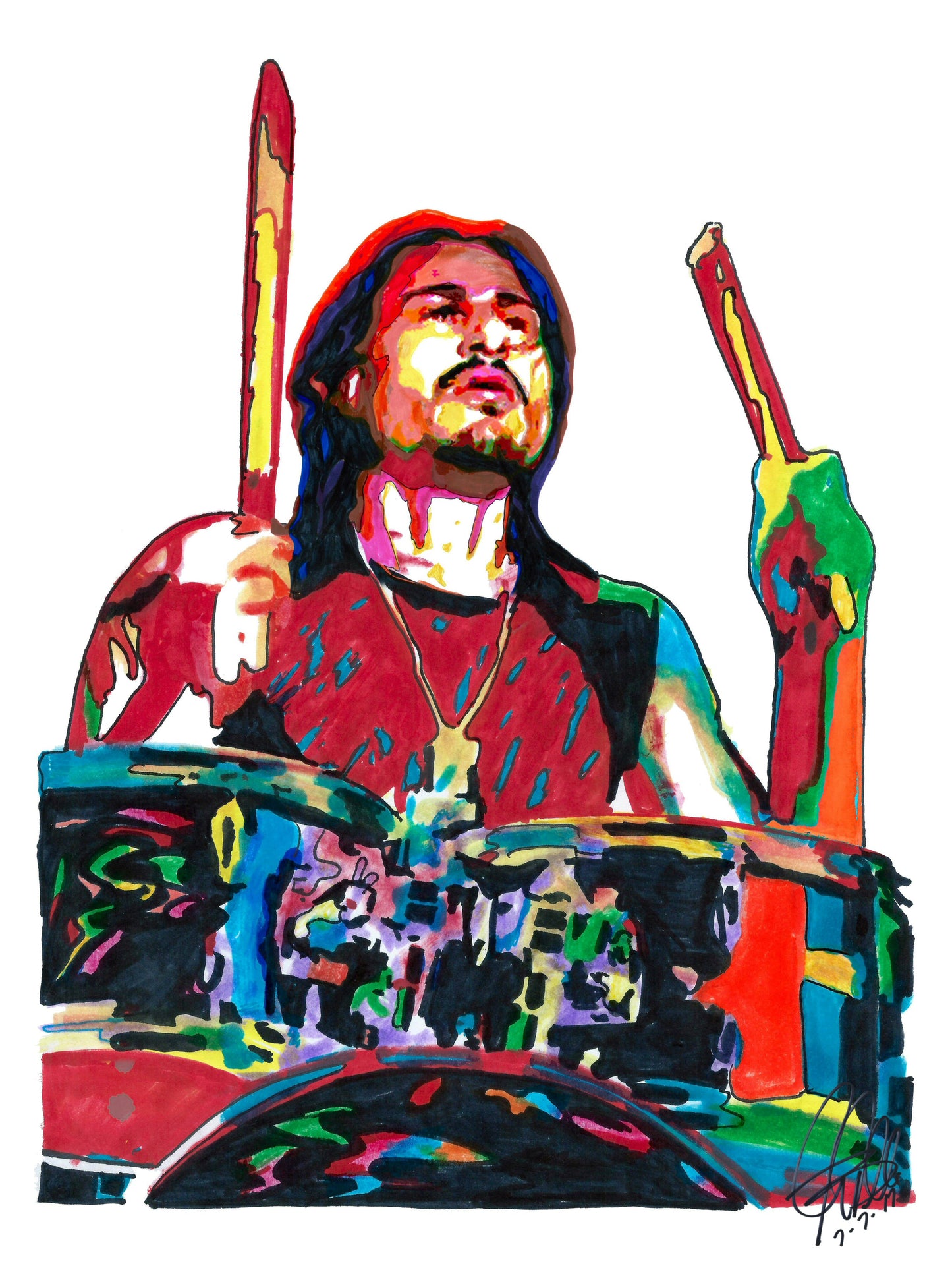 Brad Wilk Rage Against the Machine Drums Rock Music Poster Print Wall Art 8.5x11