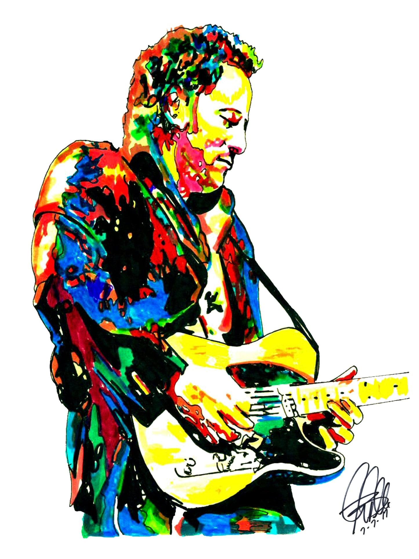 Bruce Springsteen Singer Guitar Rock Music Poster Print Wall Art 8.5x11