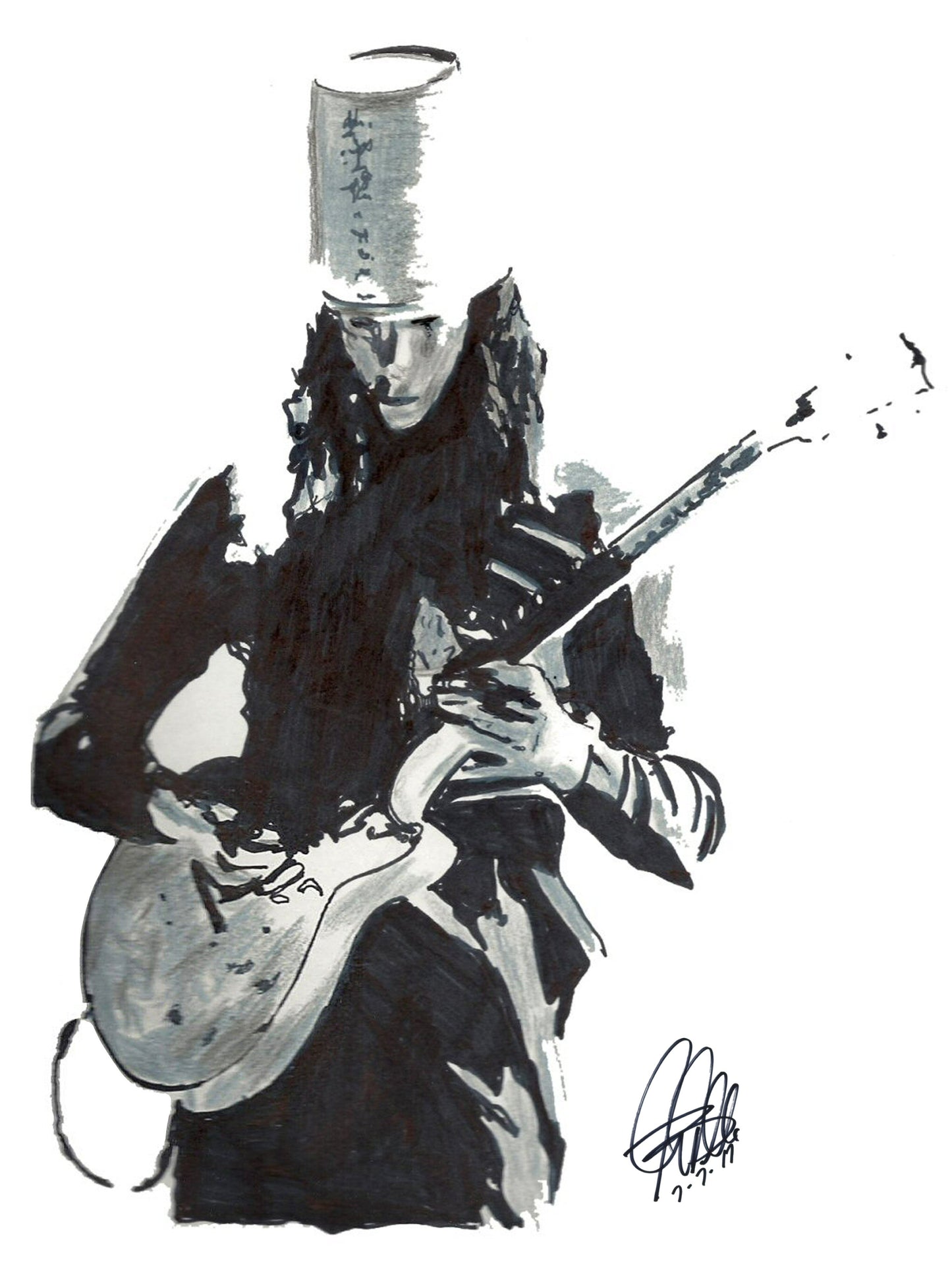 Buckethead Guitar Metal Hard Rock Music Poster Print Wall Art 8.5x11
