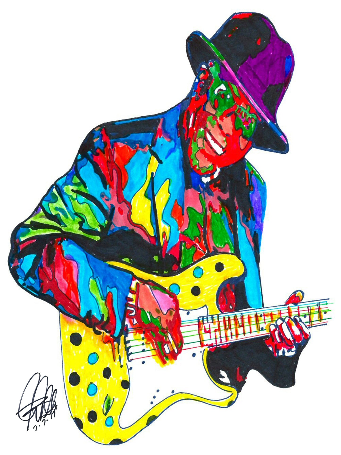 Buddy Guy Guitar Chicago Blues Music Poster Print Wall Art 8.5x11