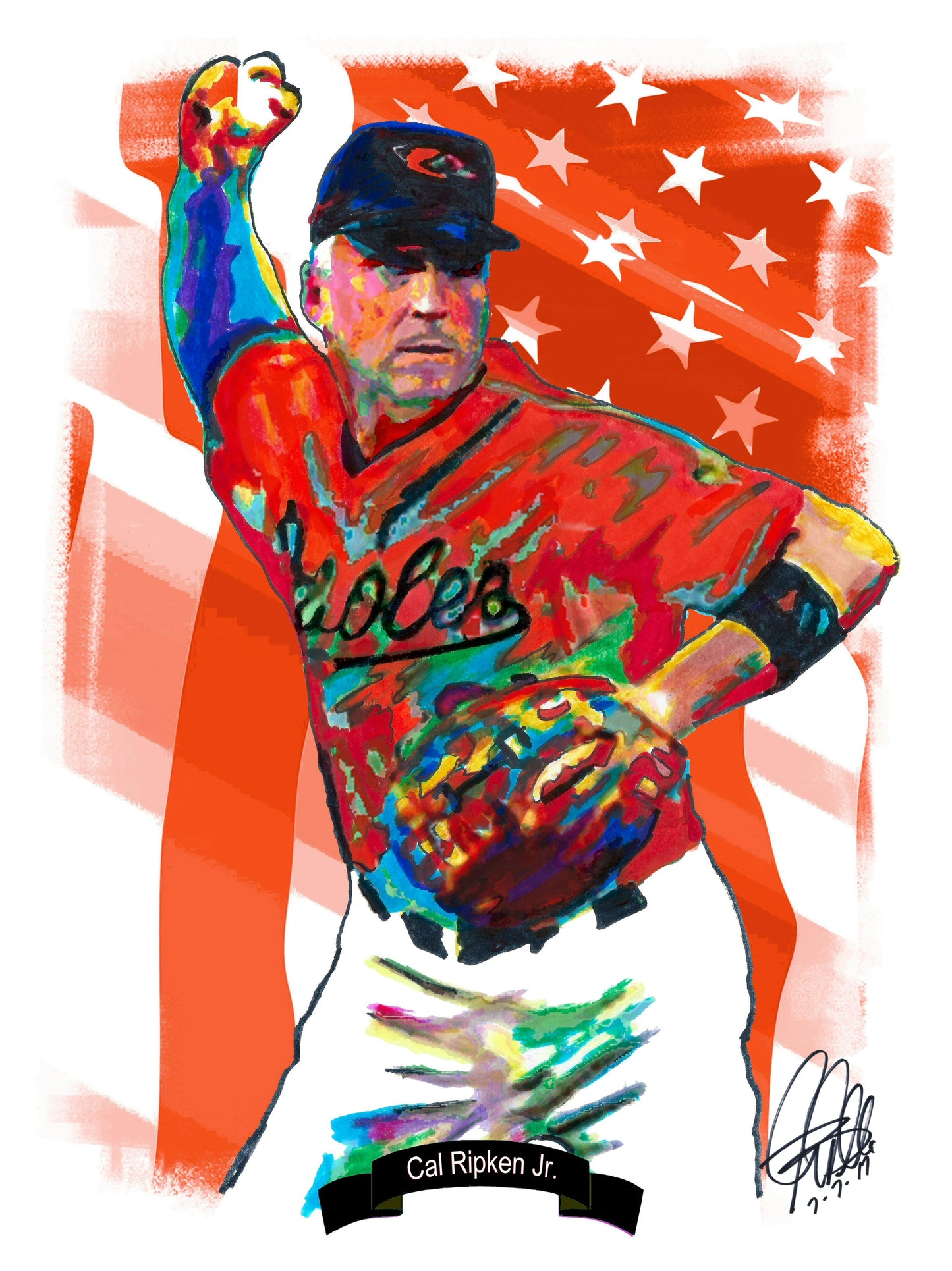 Cal Ripken Jr Baltimore Orioles Baseball Sports Poster Print Wall Art 18x24