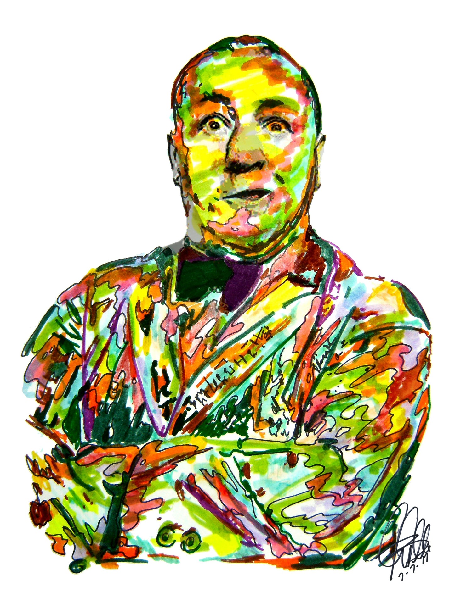 Curly Howard Three Stooges Comedy Poster Print Wall Art 8.5x11