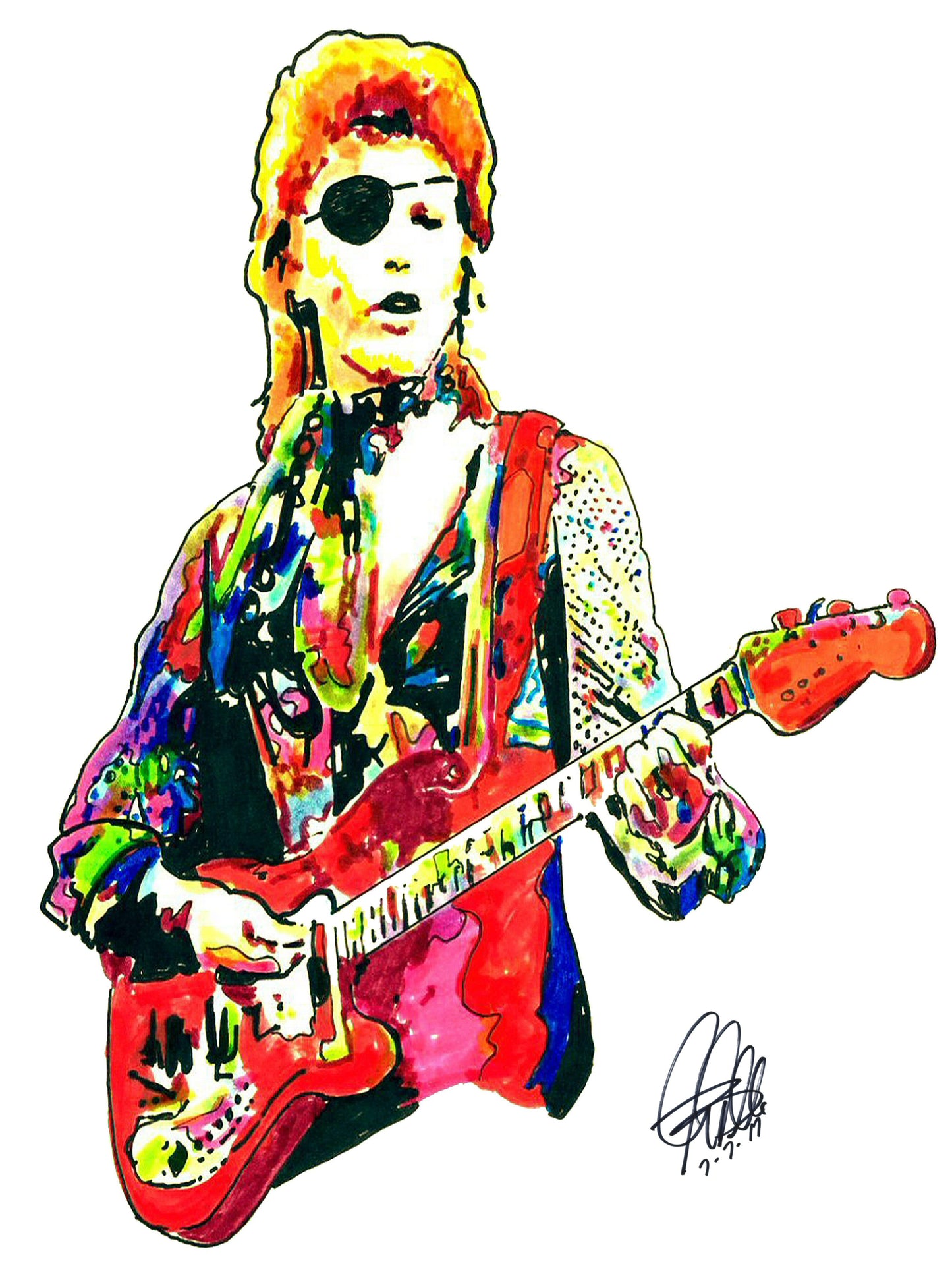 David Bowie Ziggy Stardust Glam Rock Music Print Poster Wall Art 8.5x11