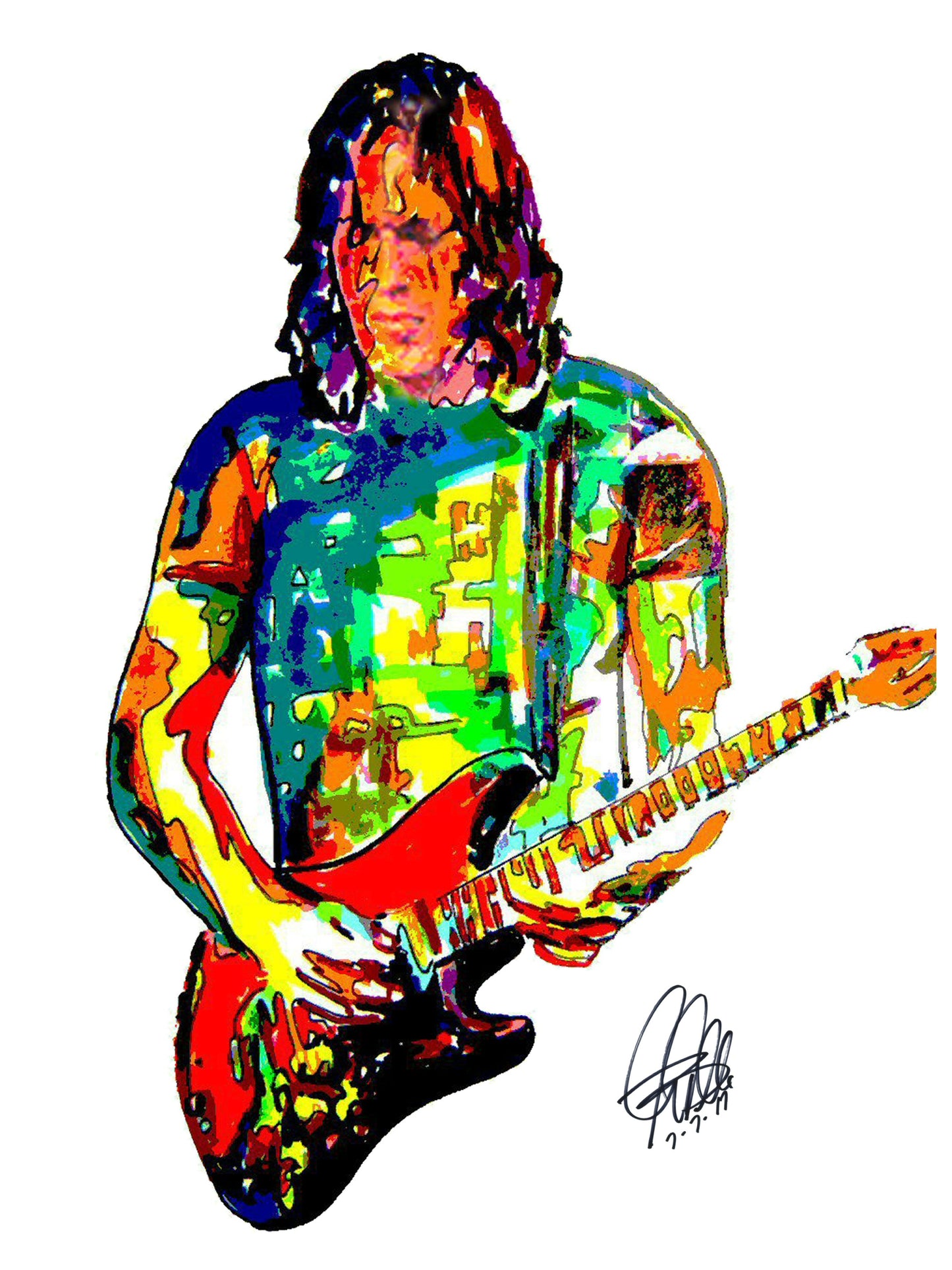 David Gilmour Pink Floyd Singer Guitar Rock Music Poster Print Wall Art 8.5x11