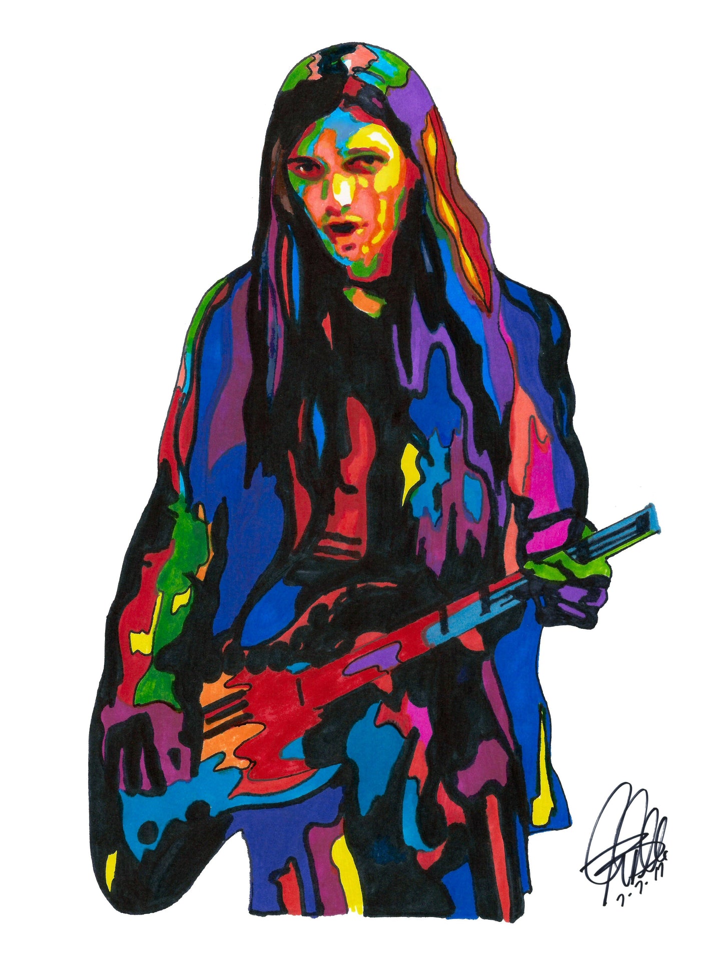 Dennis Dunaway Alice Cooper Bass Guitar Rock Music Poster Print Wall Art 8.5x11