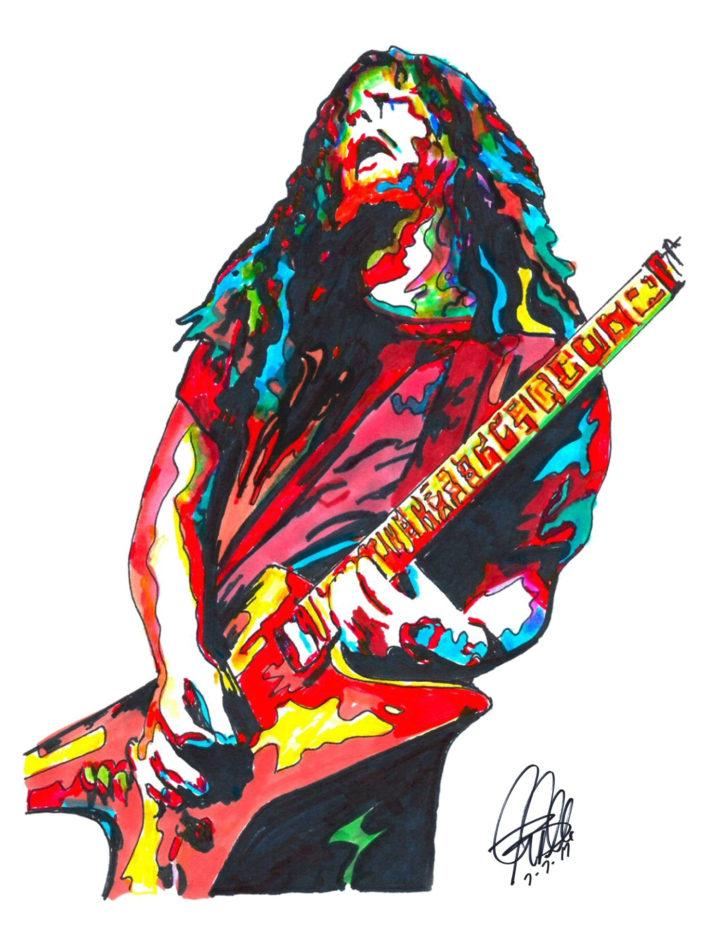 Dimebag Darrell Pantera Heavy Metal Rock Music Poster Print Wall Art 8.5x11