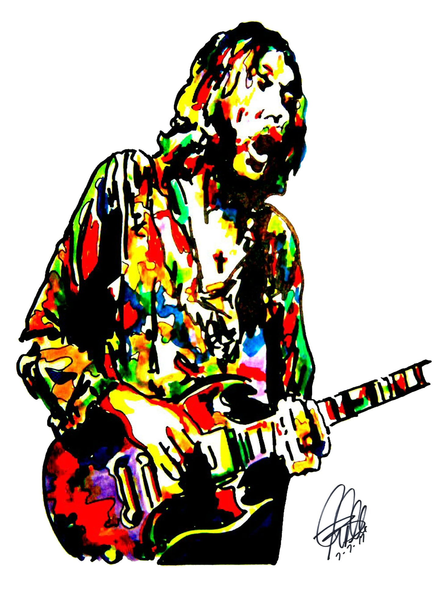 Duane Allman Guitar Southern Rock Music Poster Print Wall Art 8.5x11