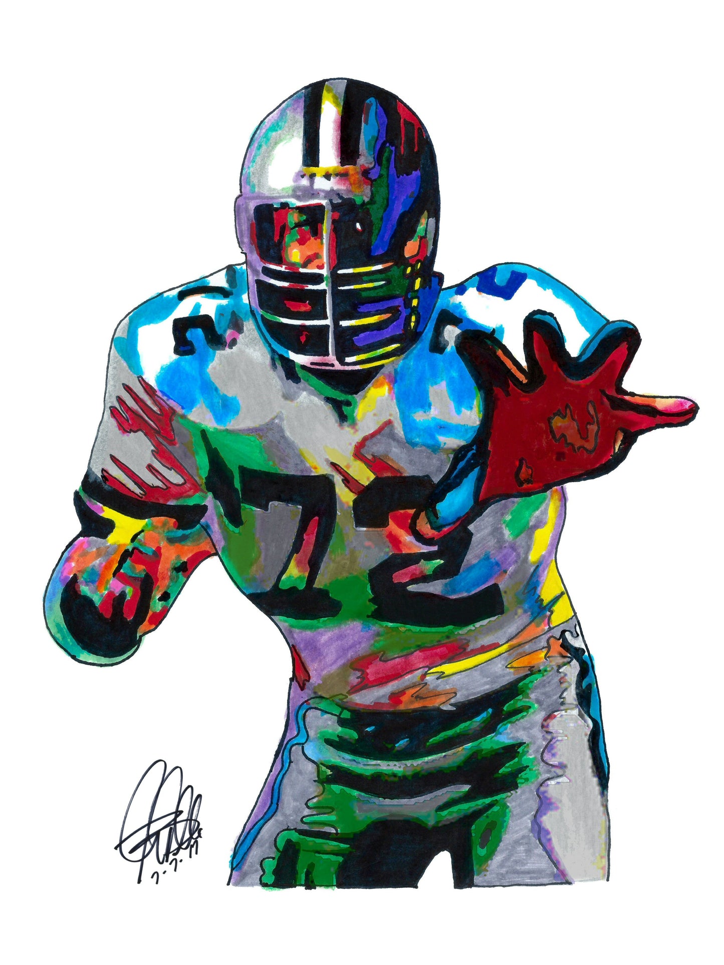 Ed Too Tall Jones Dallas Cowboys Sports Poster Print Wall Art 18x24