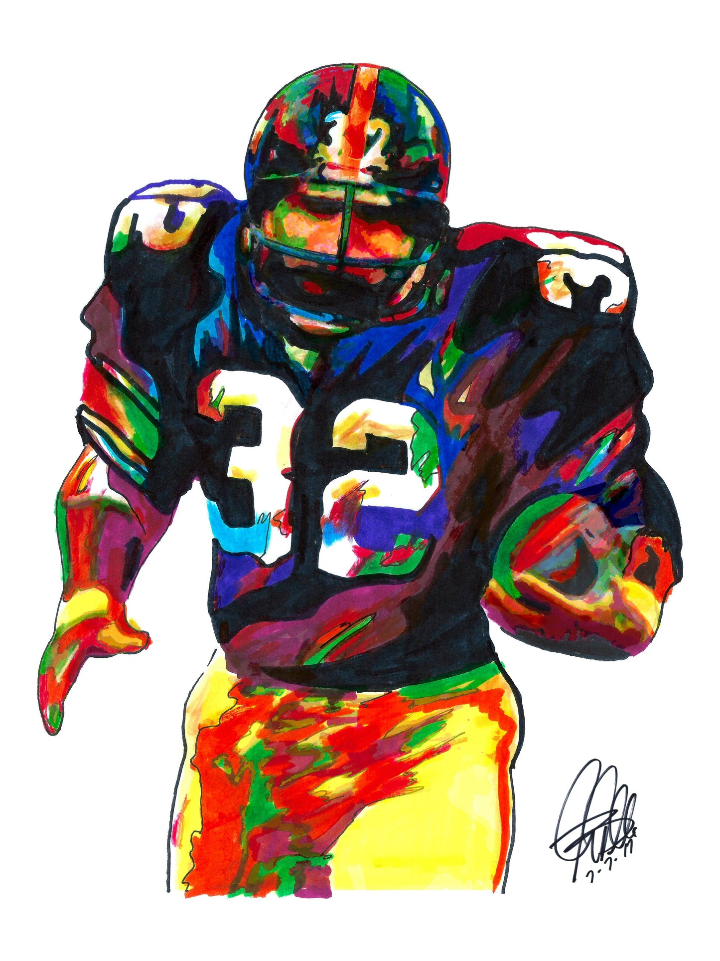Franco Harris Pittsburgh Steelers Football Sports Poster Print Wall Art 18x24