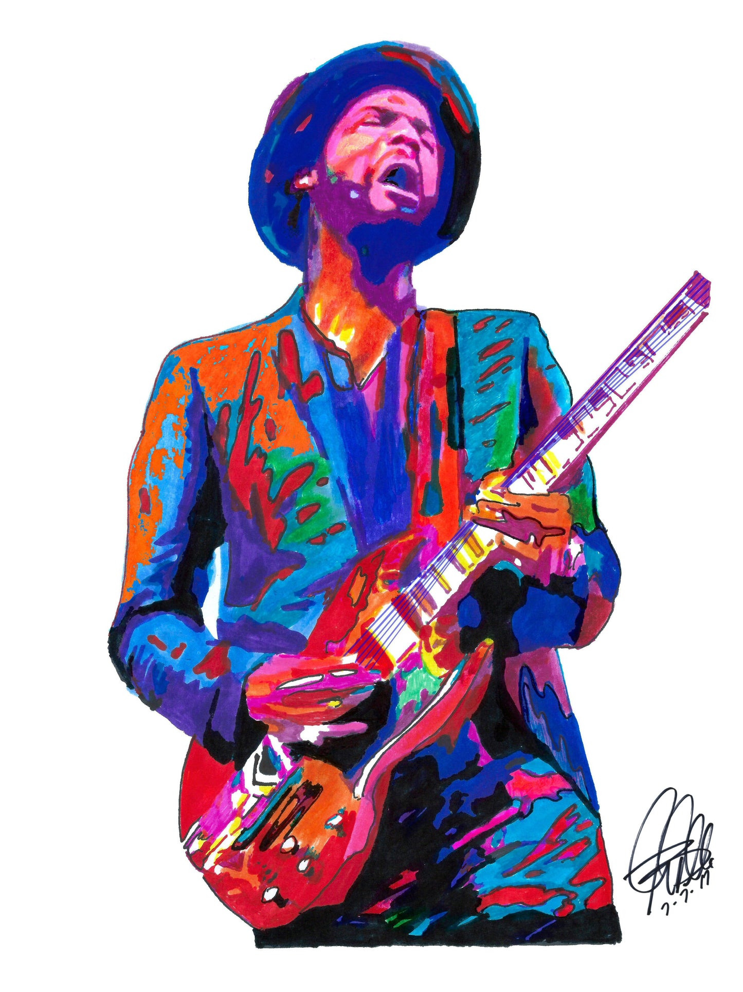 Gary Clark Jr Singer Guitar Blues Rock Music Print Poster Wall Art 8.5x11