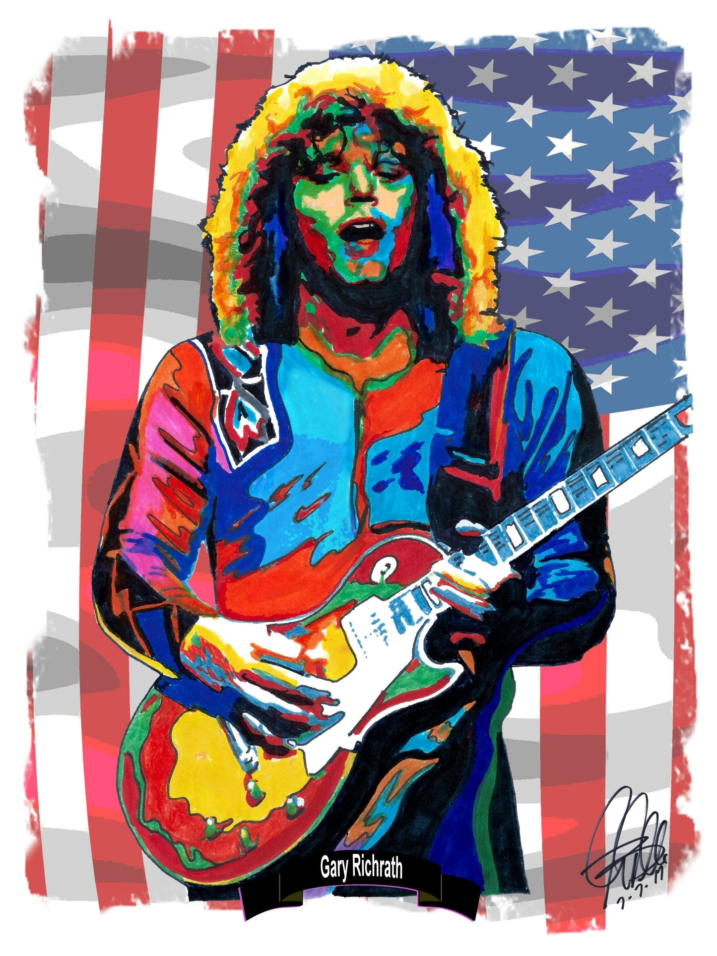 Gary Richrath REO Speedwagon Guitar Hard Rock Music Print Poster Wall Art 8.5x11