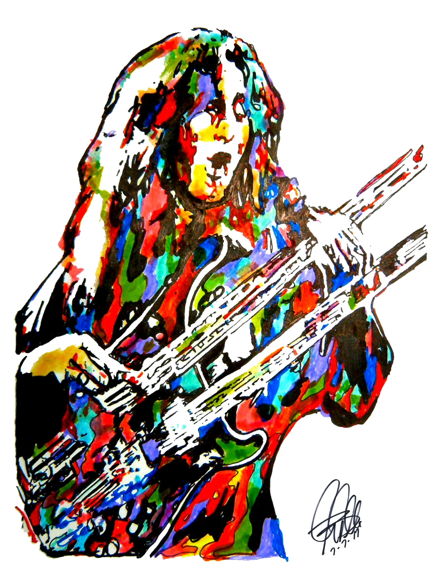 Geddy Lee Rush Bass Guitar Rock Music Poster Print Wall Art 18x24