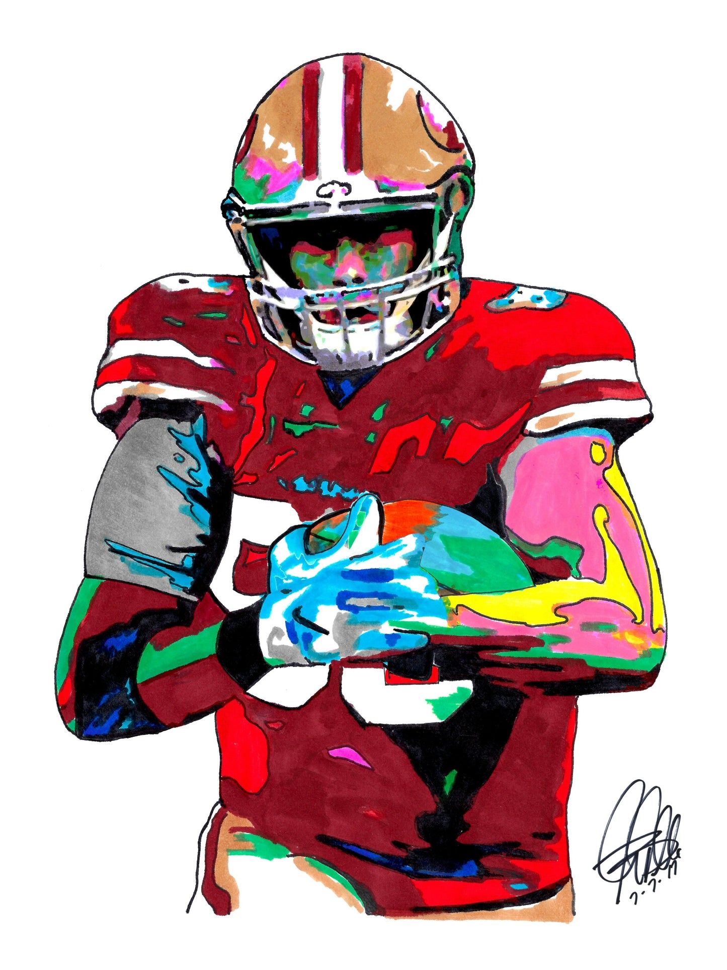 George Kittle San Francisco 49ers Football Sports Print Poster Wall Art 18x24