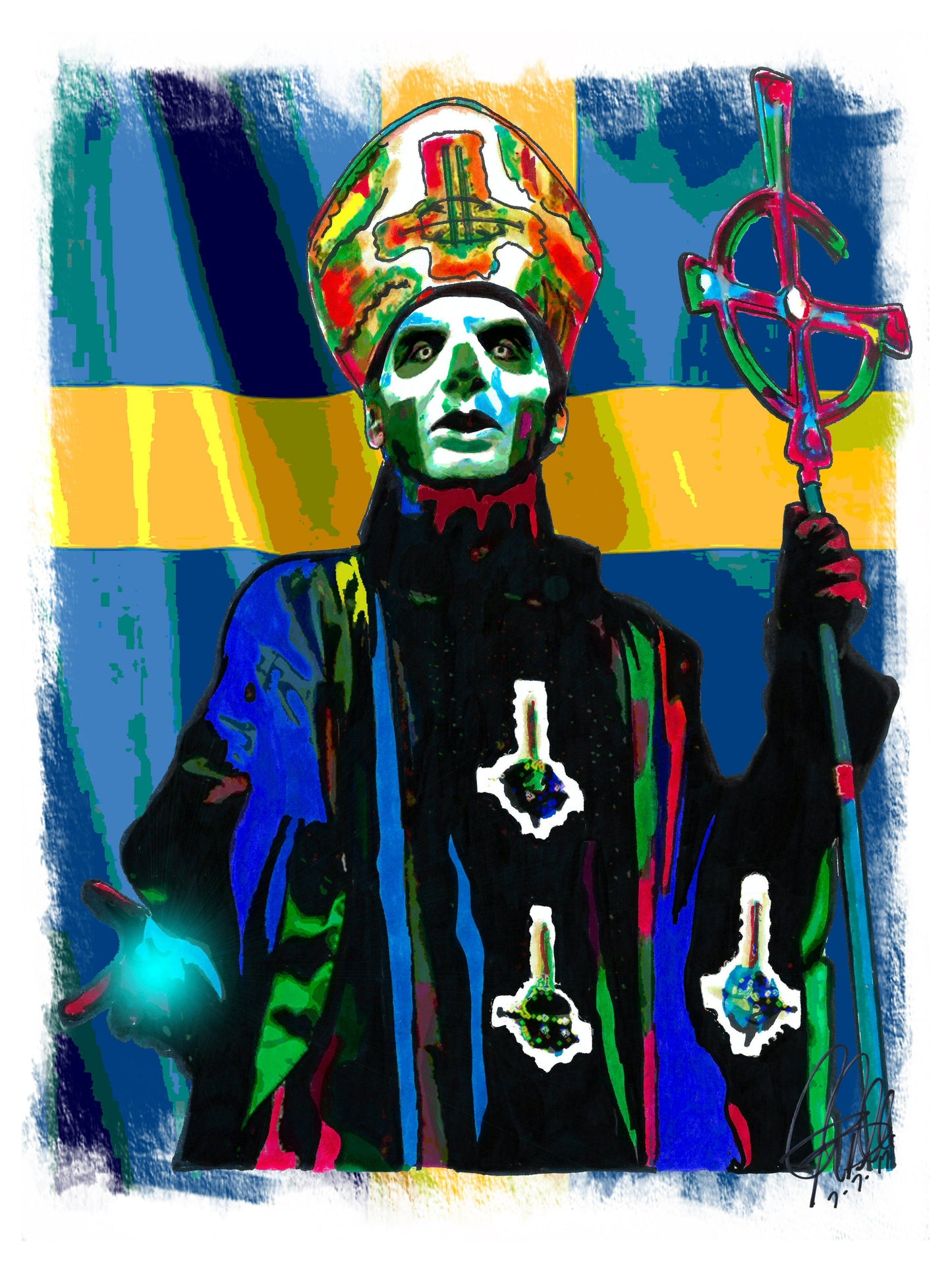 Papa Emeritus III Ghost Heavy Metal Rock Music Print Poster Wall Art 8.5x11