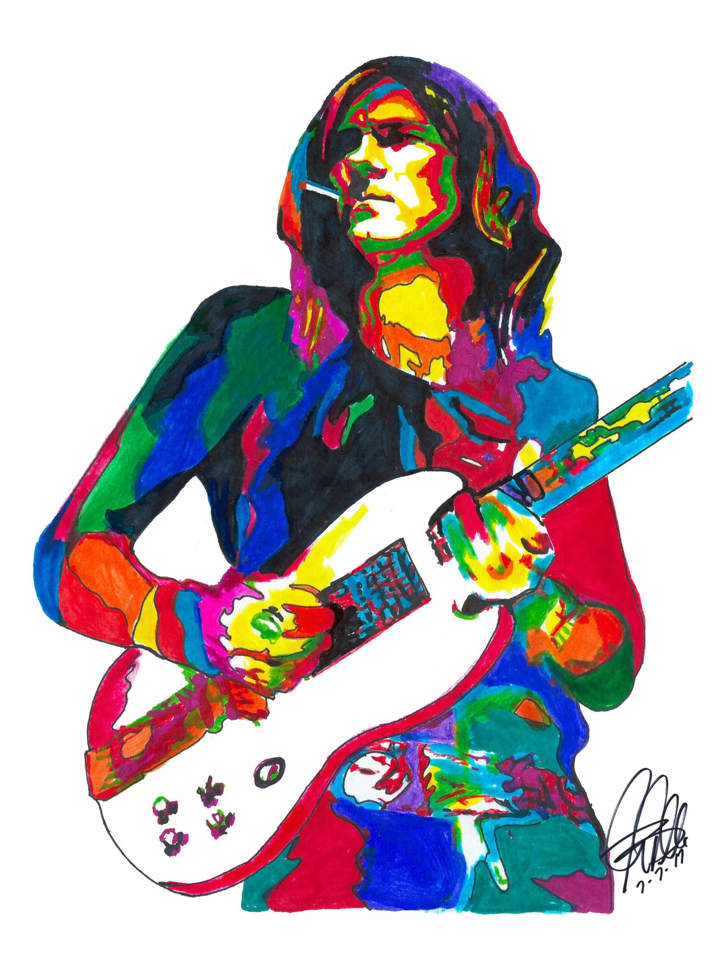 Glen Buxton Alice Cooper Guitar Rock Music Poster Print Wall Art 18x24