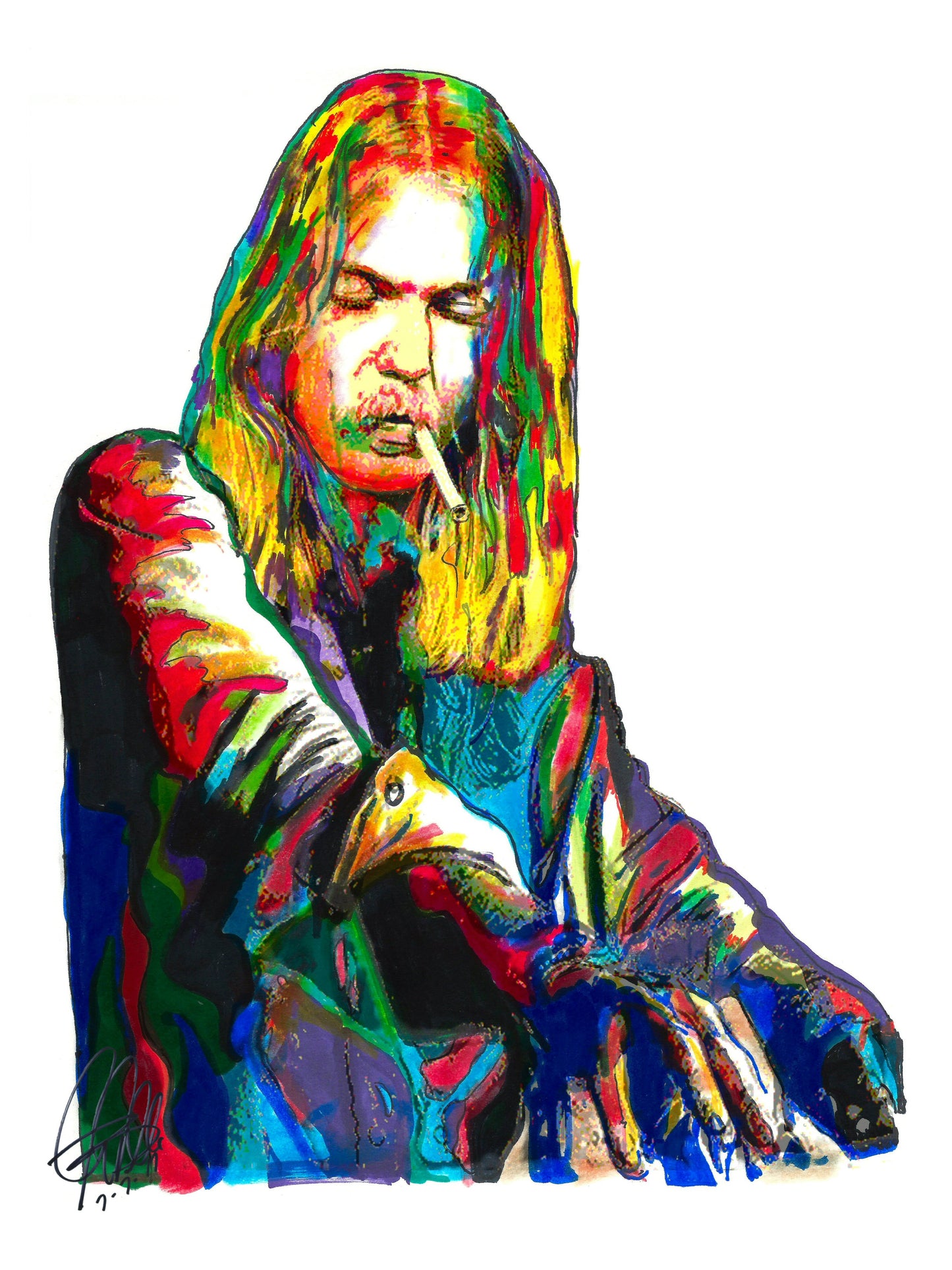 Gregg Allman The Allman Brothers Singer Rock Music Print Poster Wall Art 8.5x11
