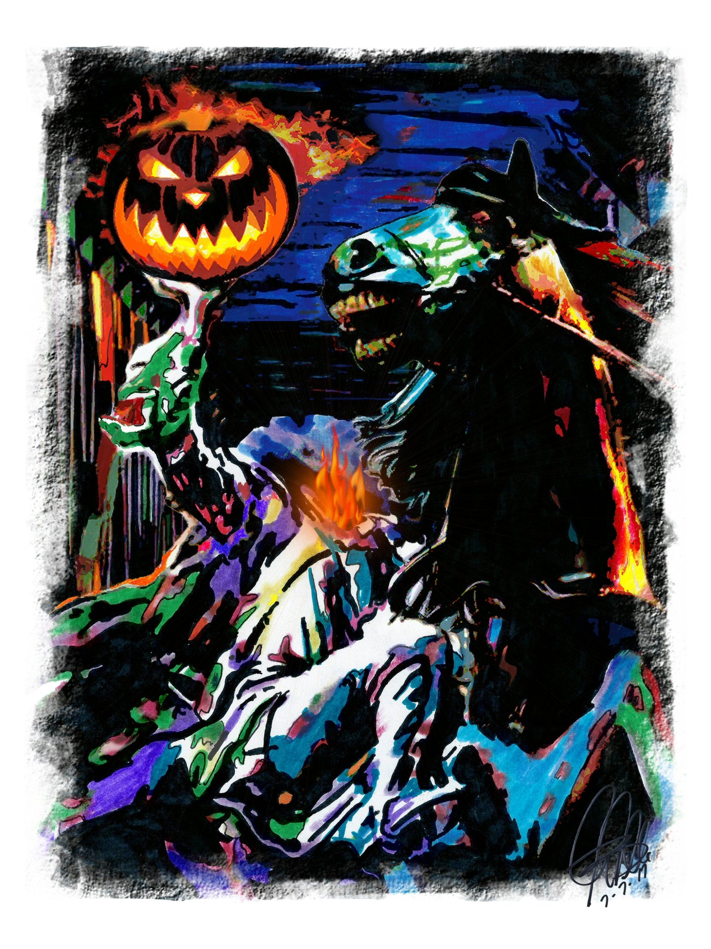 Headless Horseman Legend of Sleepy Hollow Halloween Print Poster Wall Art 8.5x11