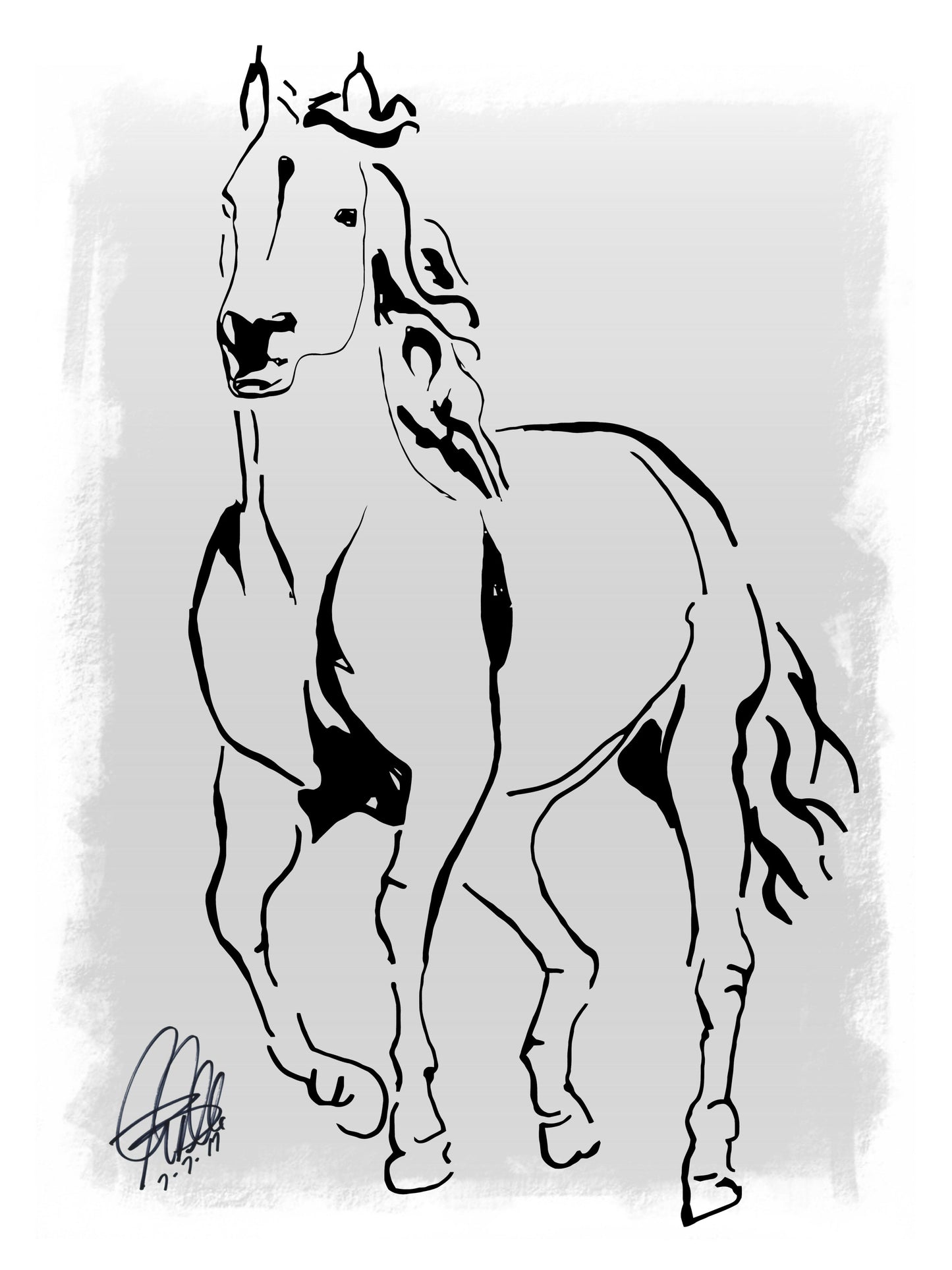 Race Horse Poster Print Wall Art 8.5x11