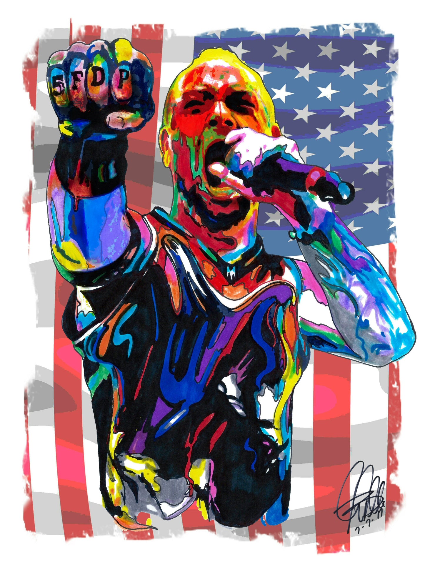 Ivan Moody Five Finger Death Punch Metal Music Poster Print Wall Art 18x24