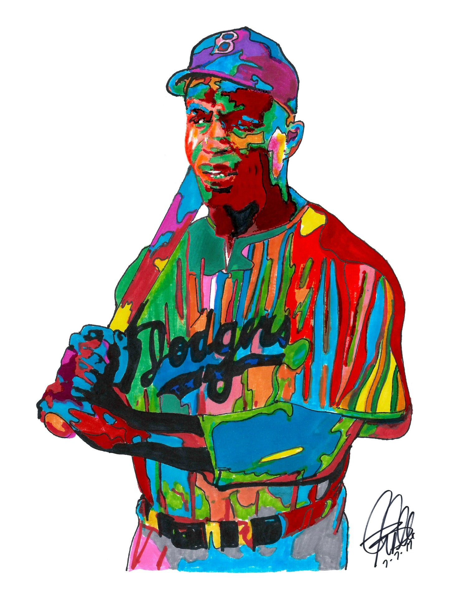 Jackie Robinson Brooklyn Dodgers Baseball Sports Poster Print Wall Art 18x24