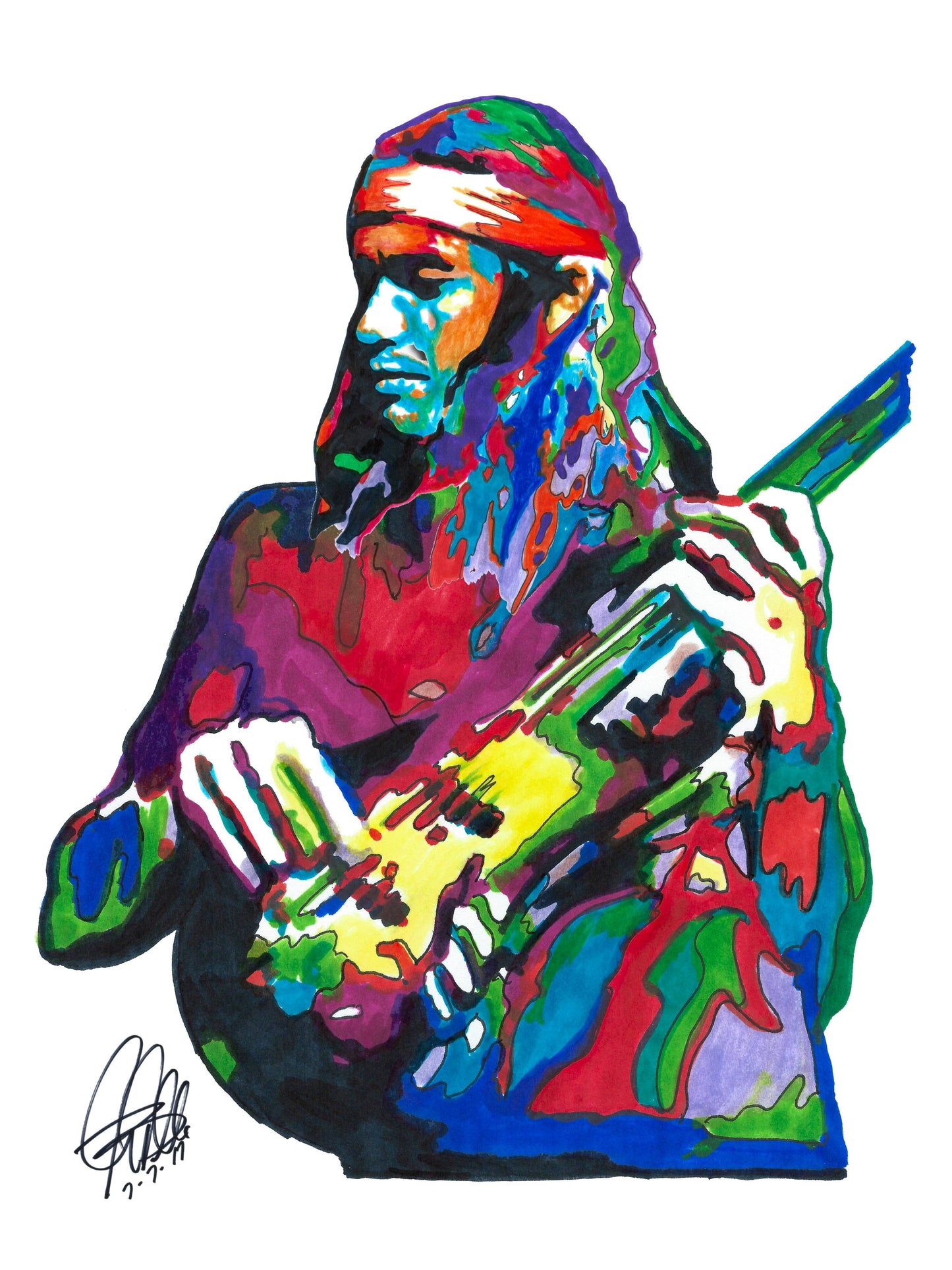 Jaco Pastorius Weather Report Bass Jazz Music Poster Print Wall Art 8.5x11