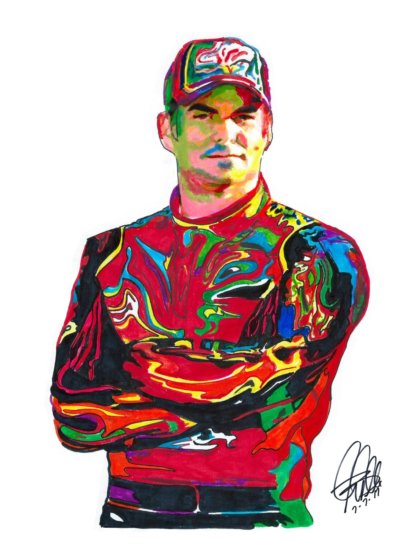 Jeff Gordon Nascar Stock Car Racing Driver Poster Print Wall Art 8.5x11