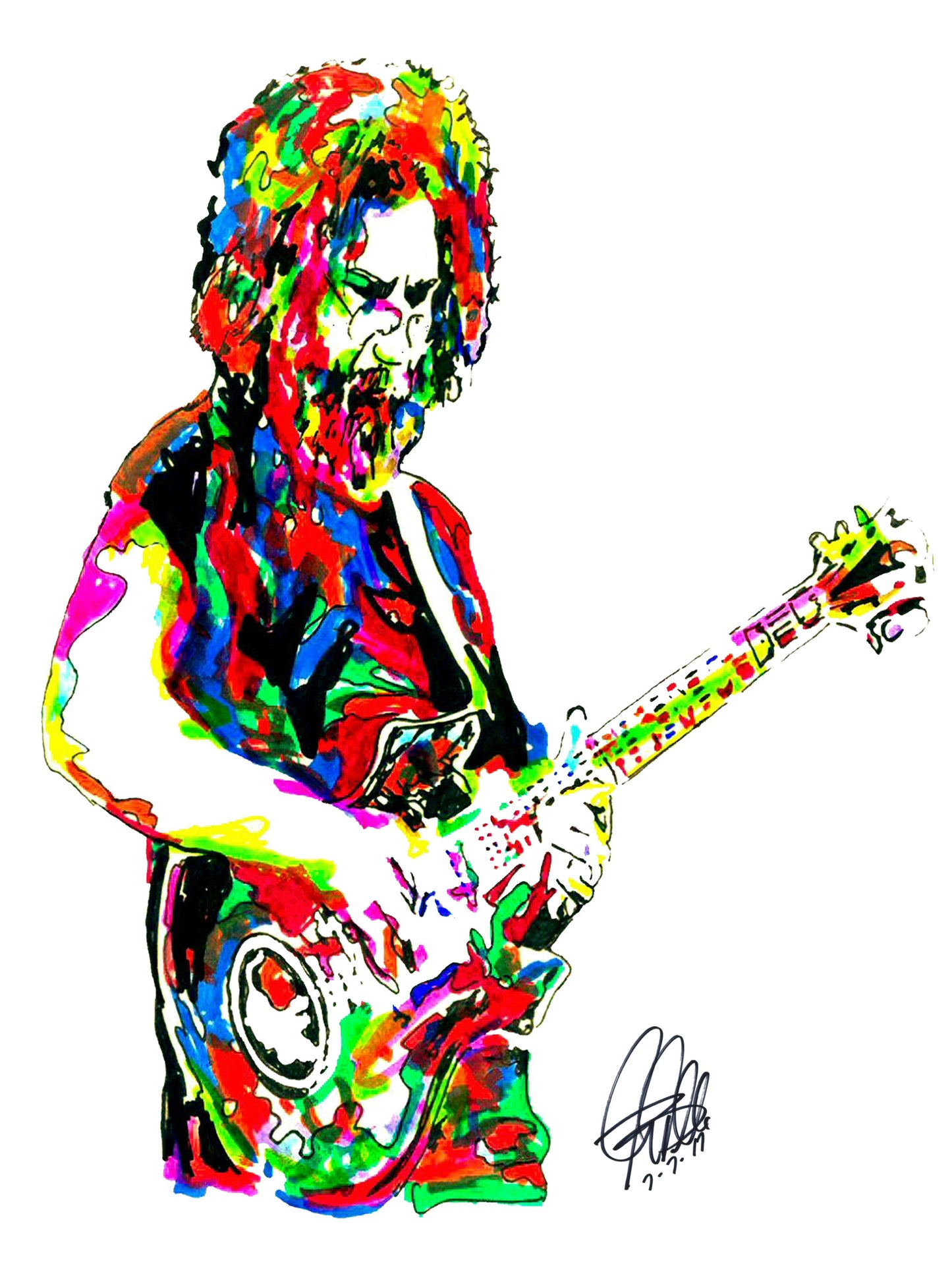 Jerry Garcia Grateful Dead Guitar Music Poster Print Wall Art 18x24