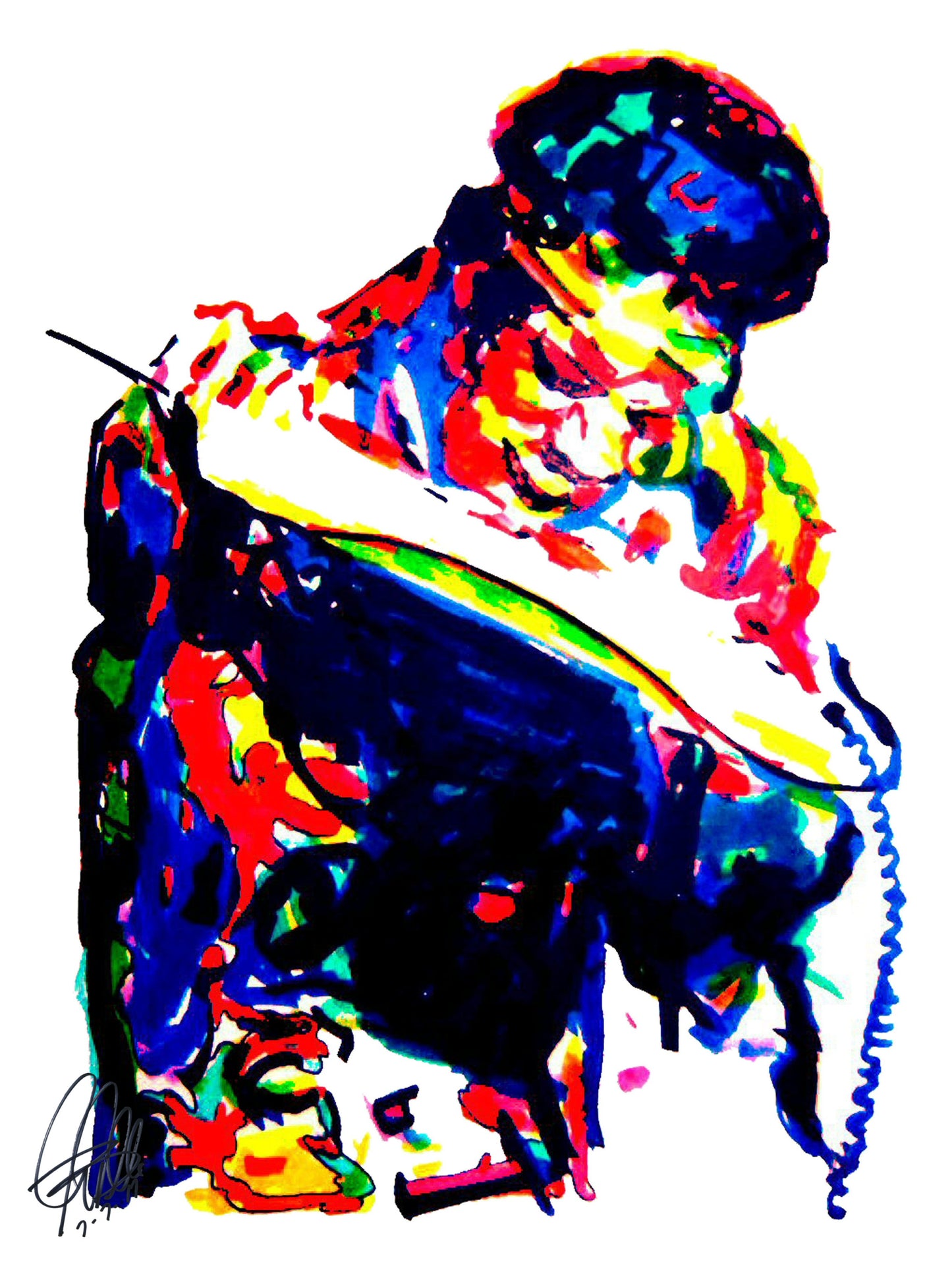 Jimi Hendrix Guitar Blues Rock Music Poster Print Wall Art 8.5x11