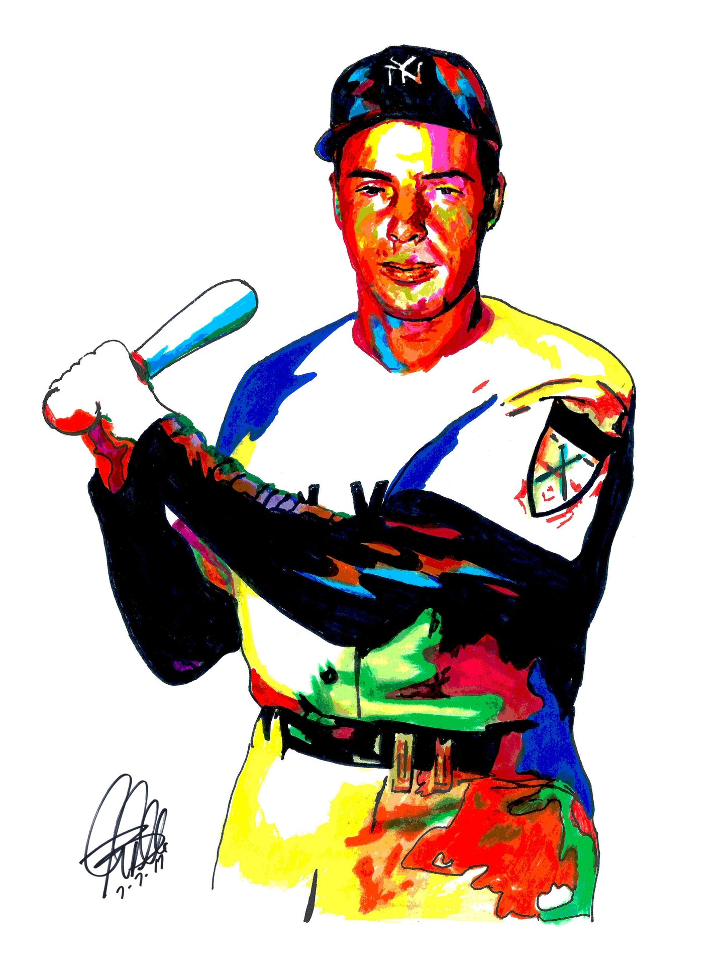 Joe DiMaggio New York Yankees Baseball Sports Poster Print Wall Art 8.5x11