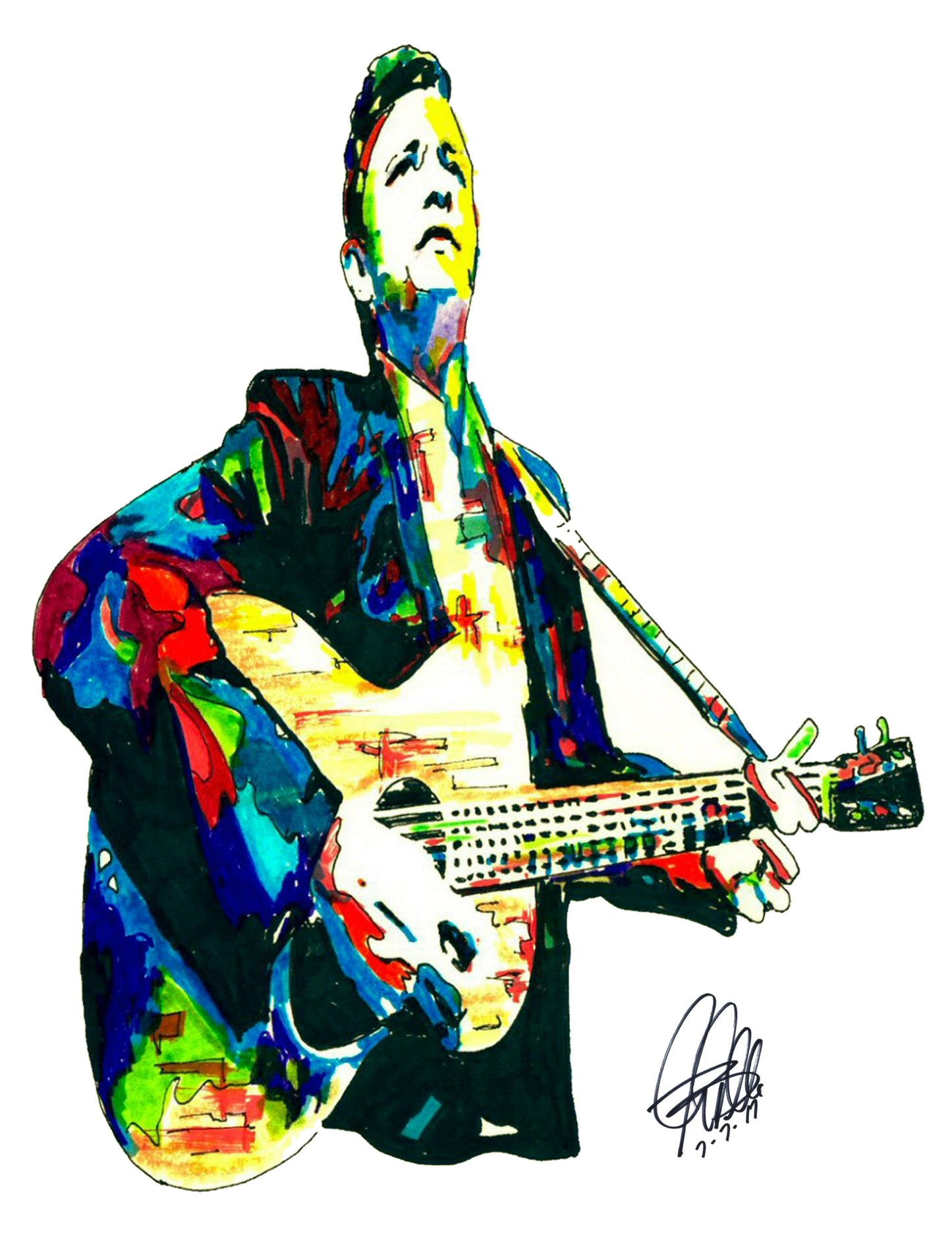Johnny Cash Guitar Country Music Poster Print Wall Art 18x24